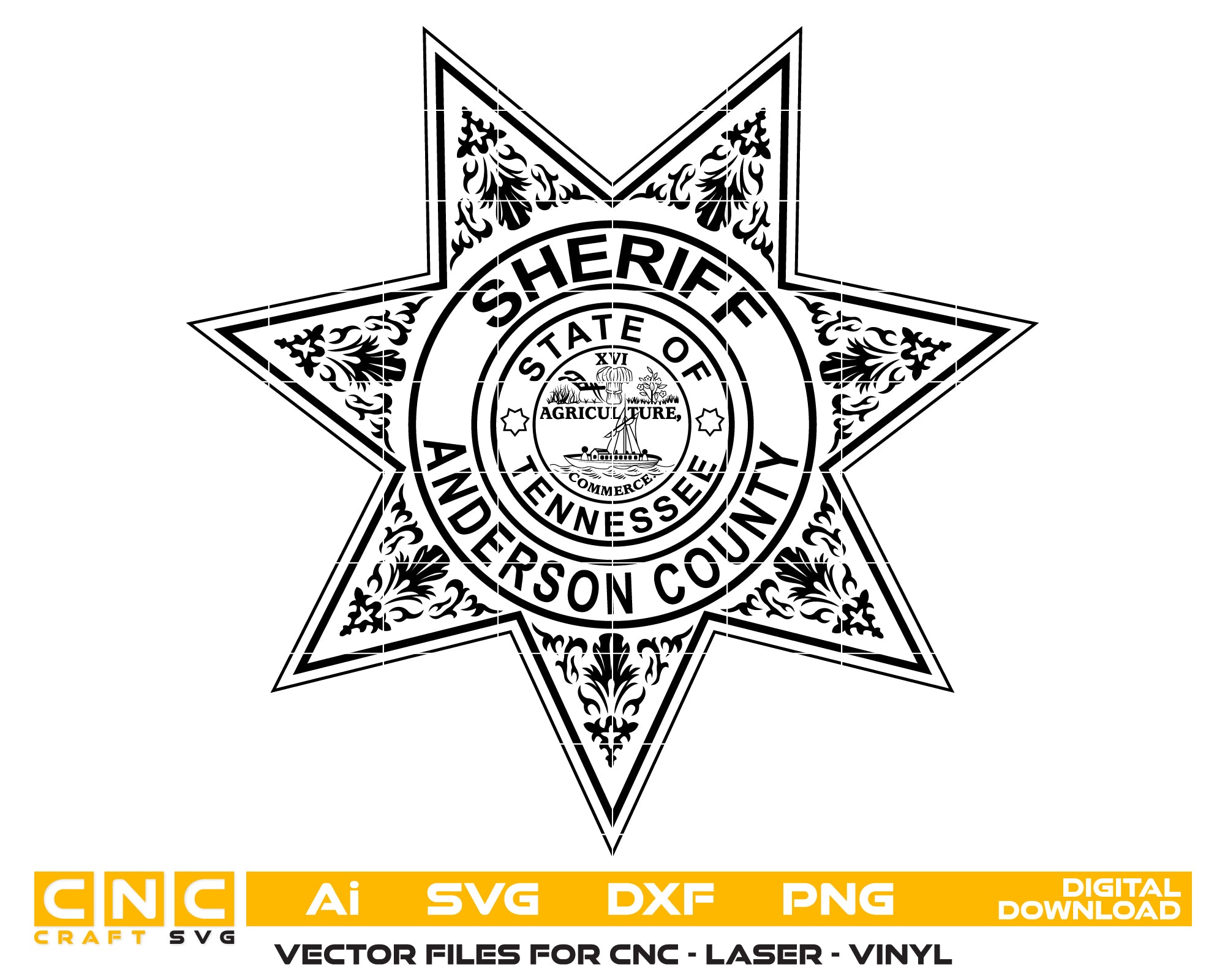 Anderson County TN Sheriff Office Badge SVG