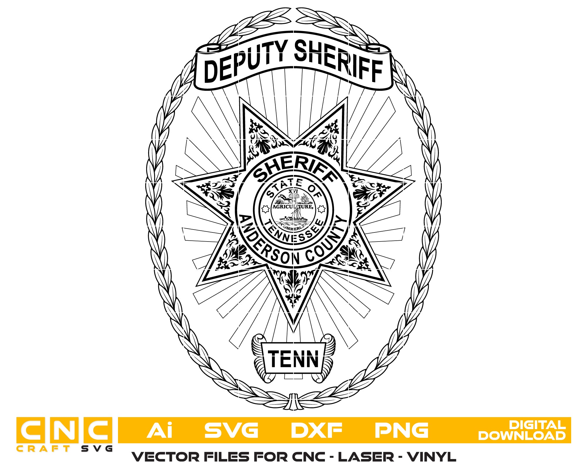 Anderson County TN Deputy Sheriff Badge SVG