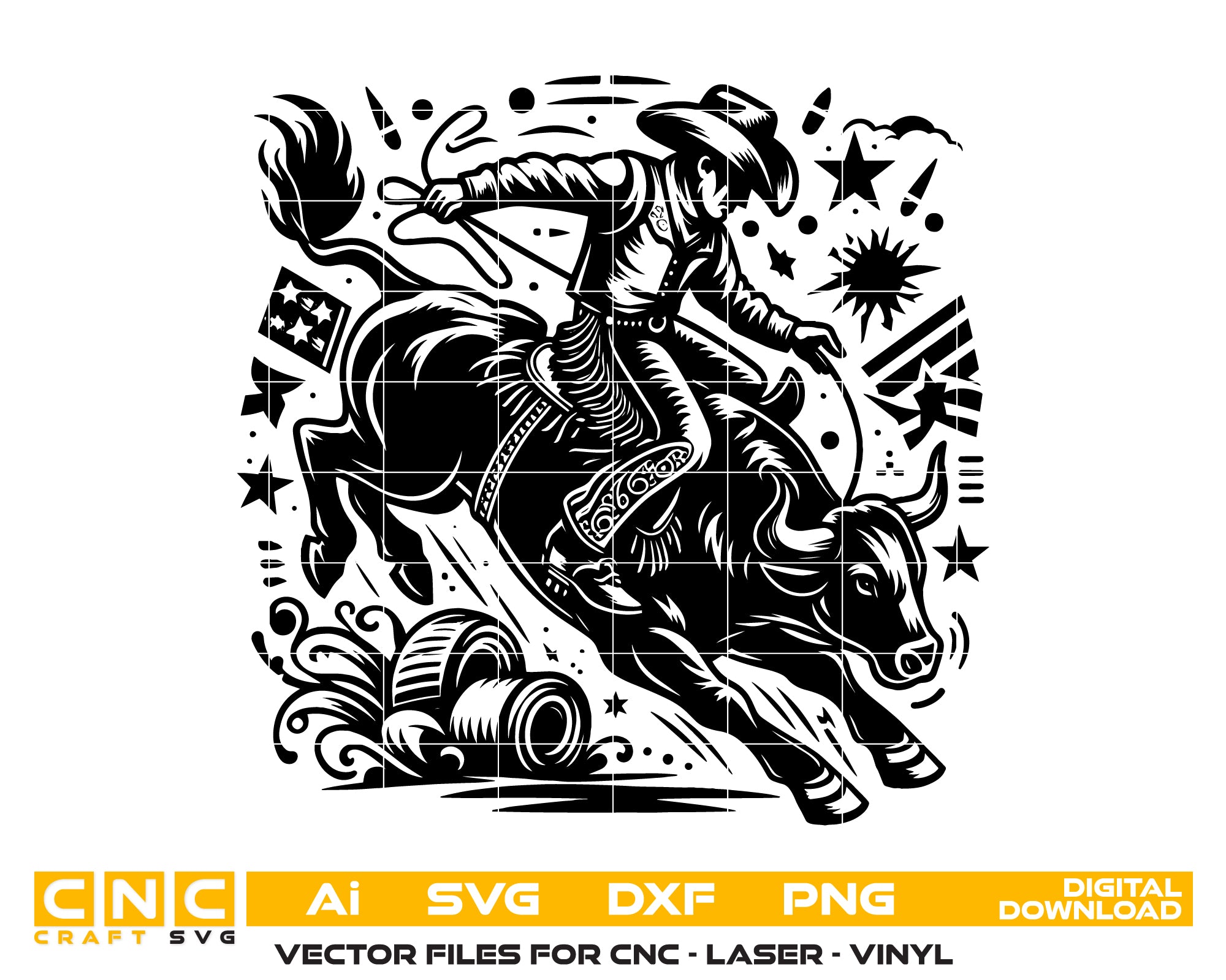 Bull Rider Vector