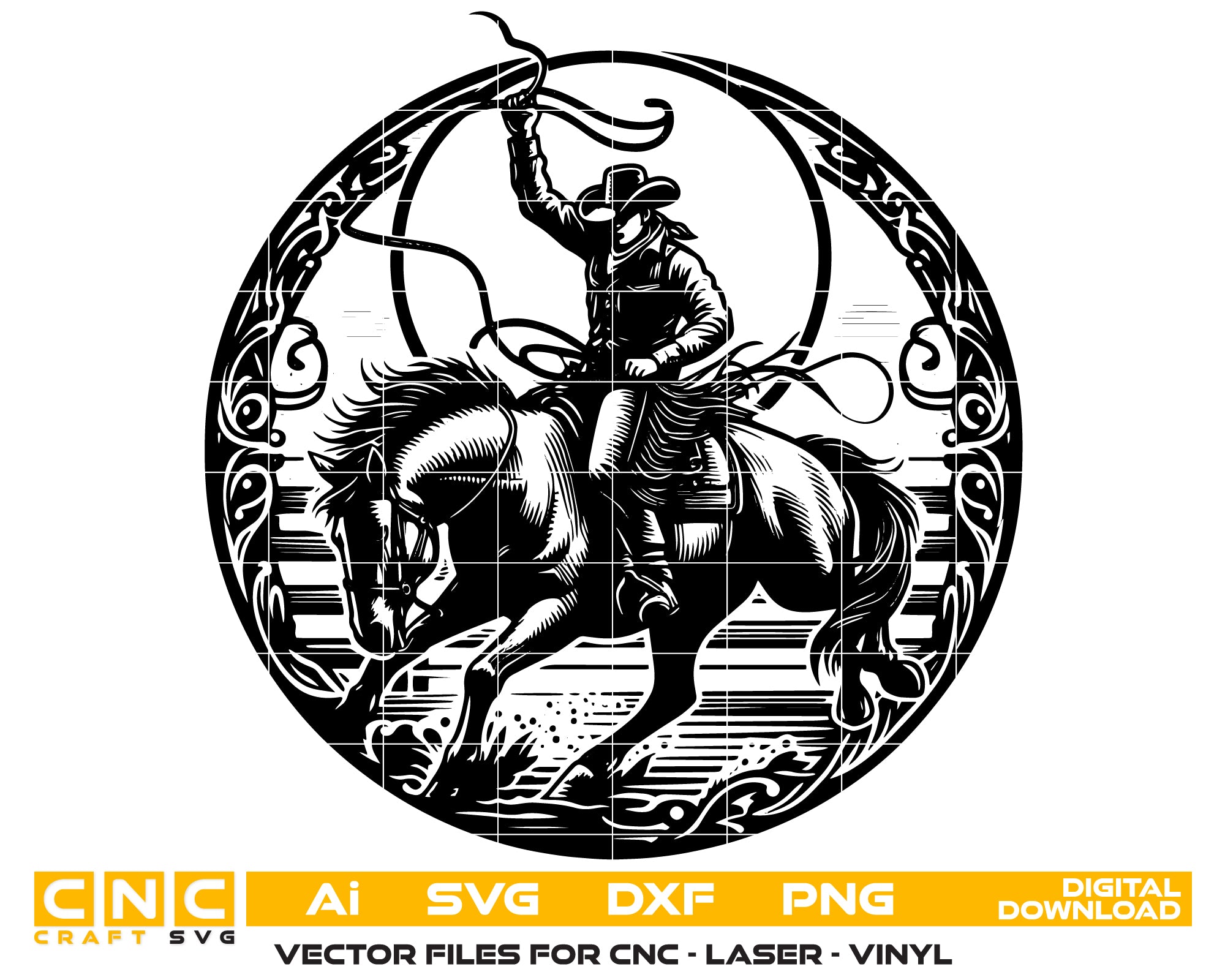 Bucking Horse Line Vector