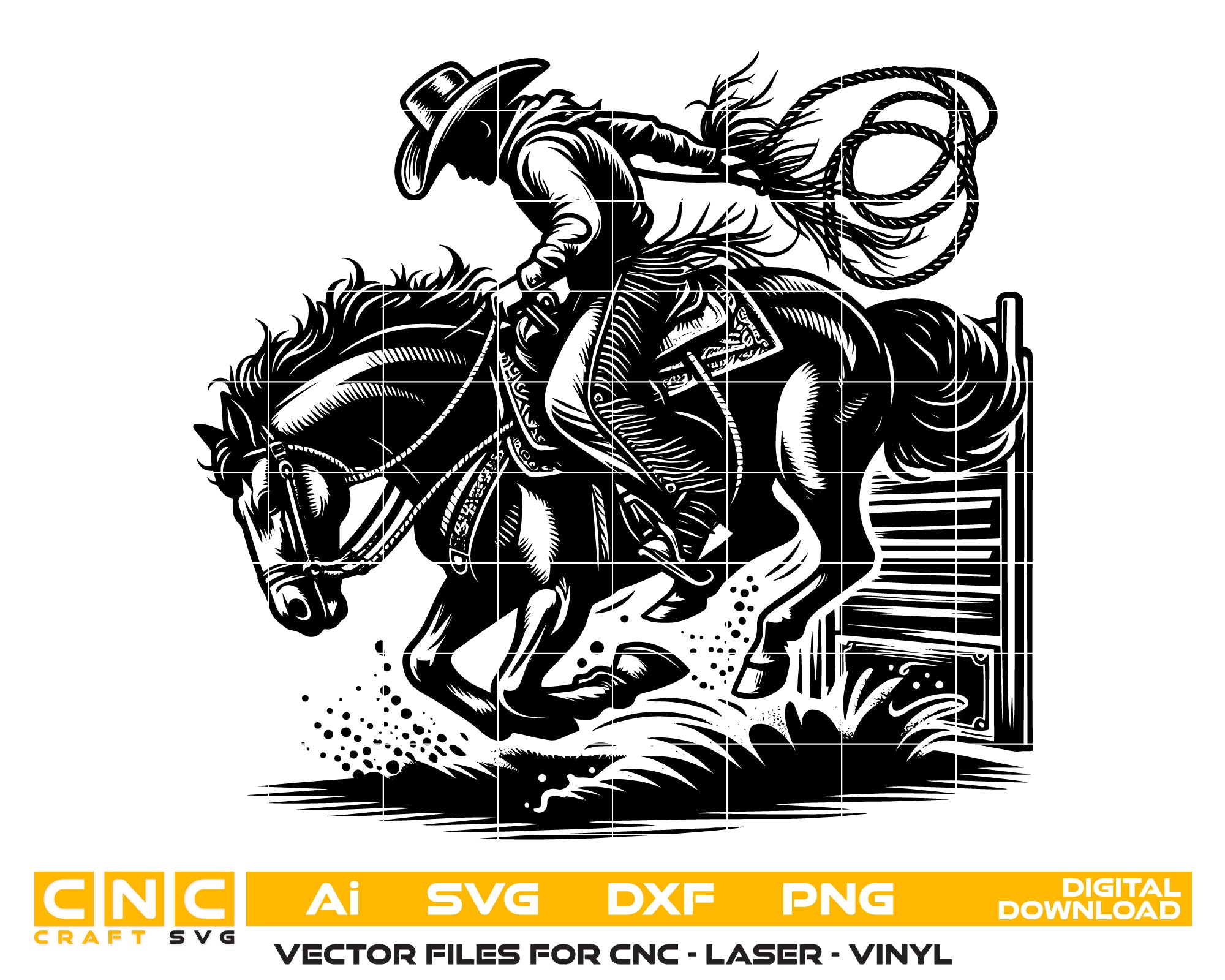 Vintage Rodeo Vector – Digital Download