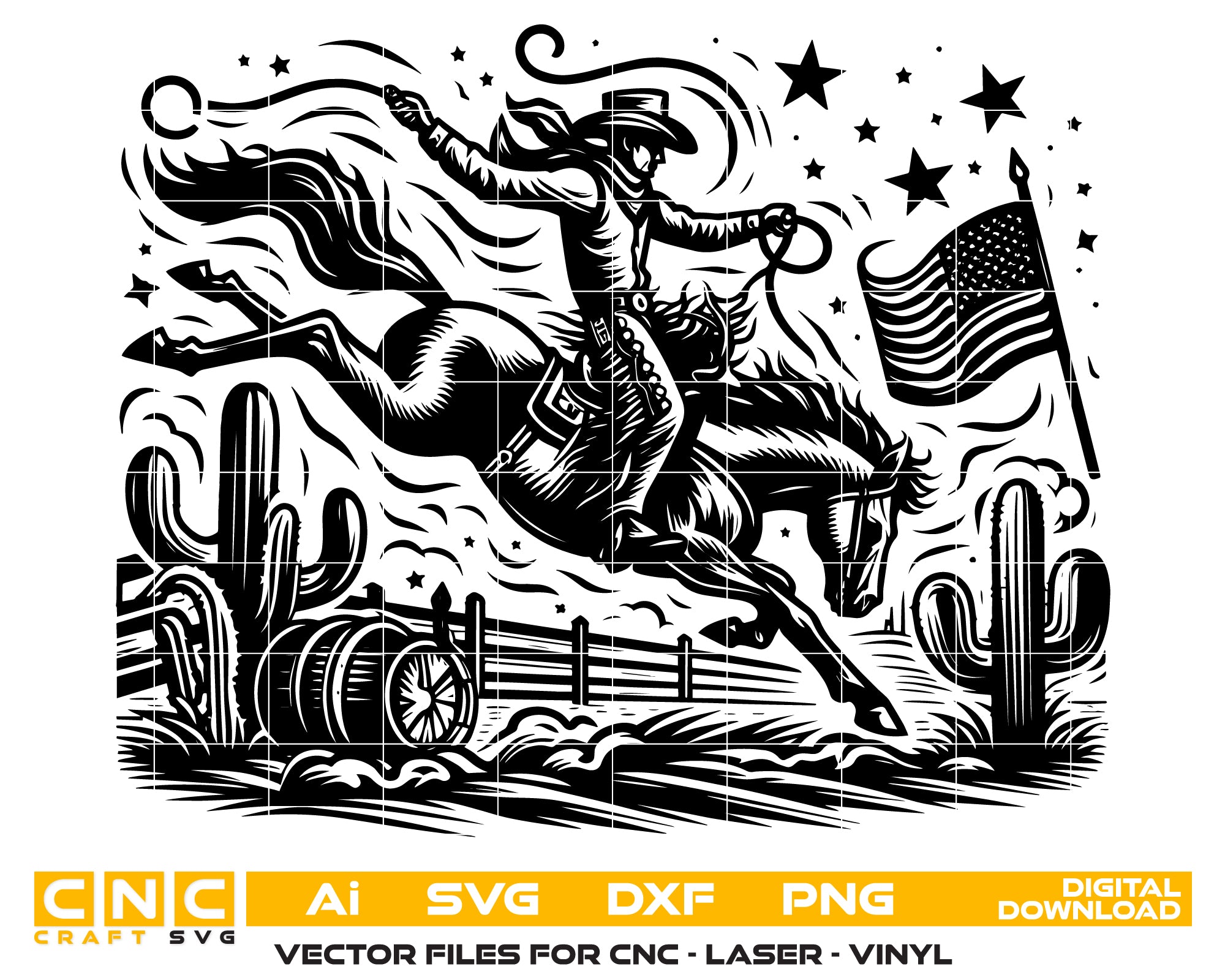 Vintage Rodeo Vector – Digital Download