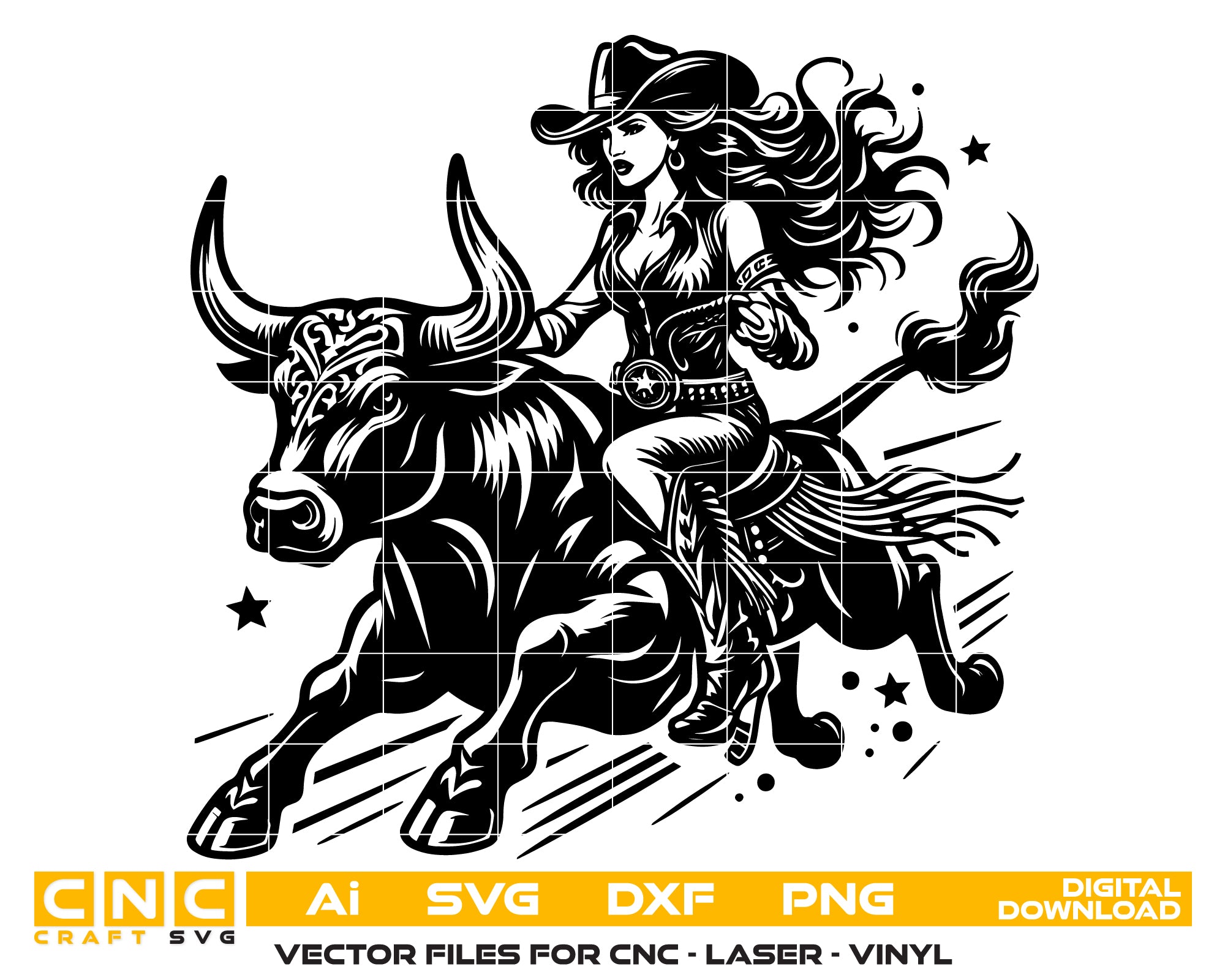 Cowgirl Riding Vector