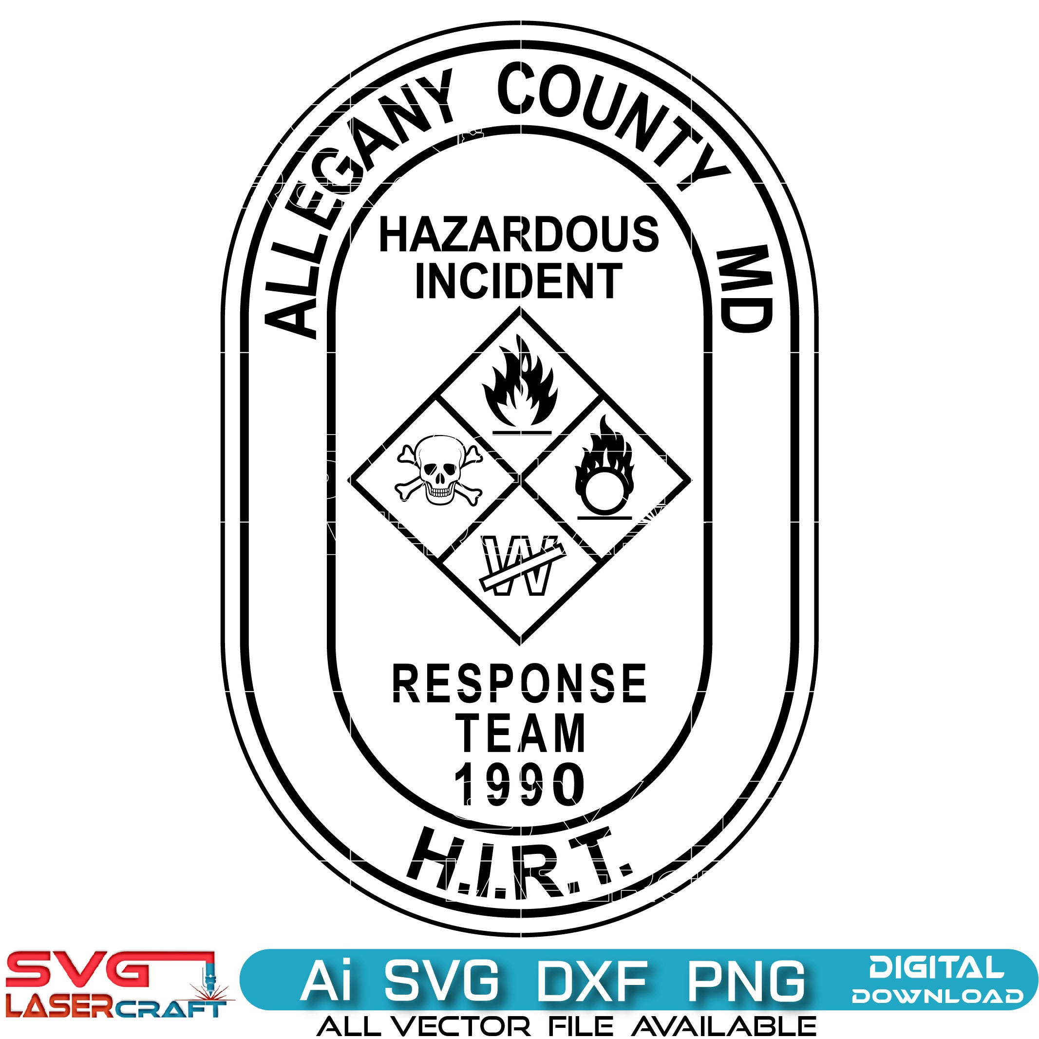 Allegany County Md H.I.R.T Logo Vector Art