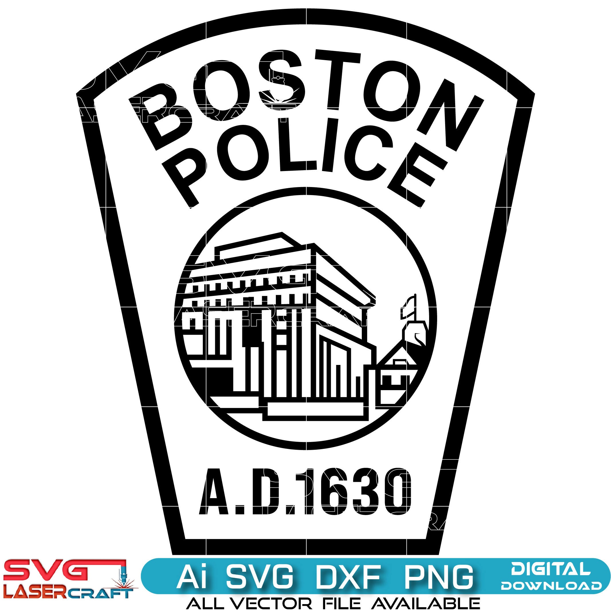 Boston Police Department Patch Vector Art