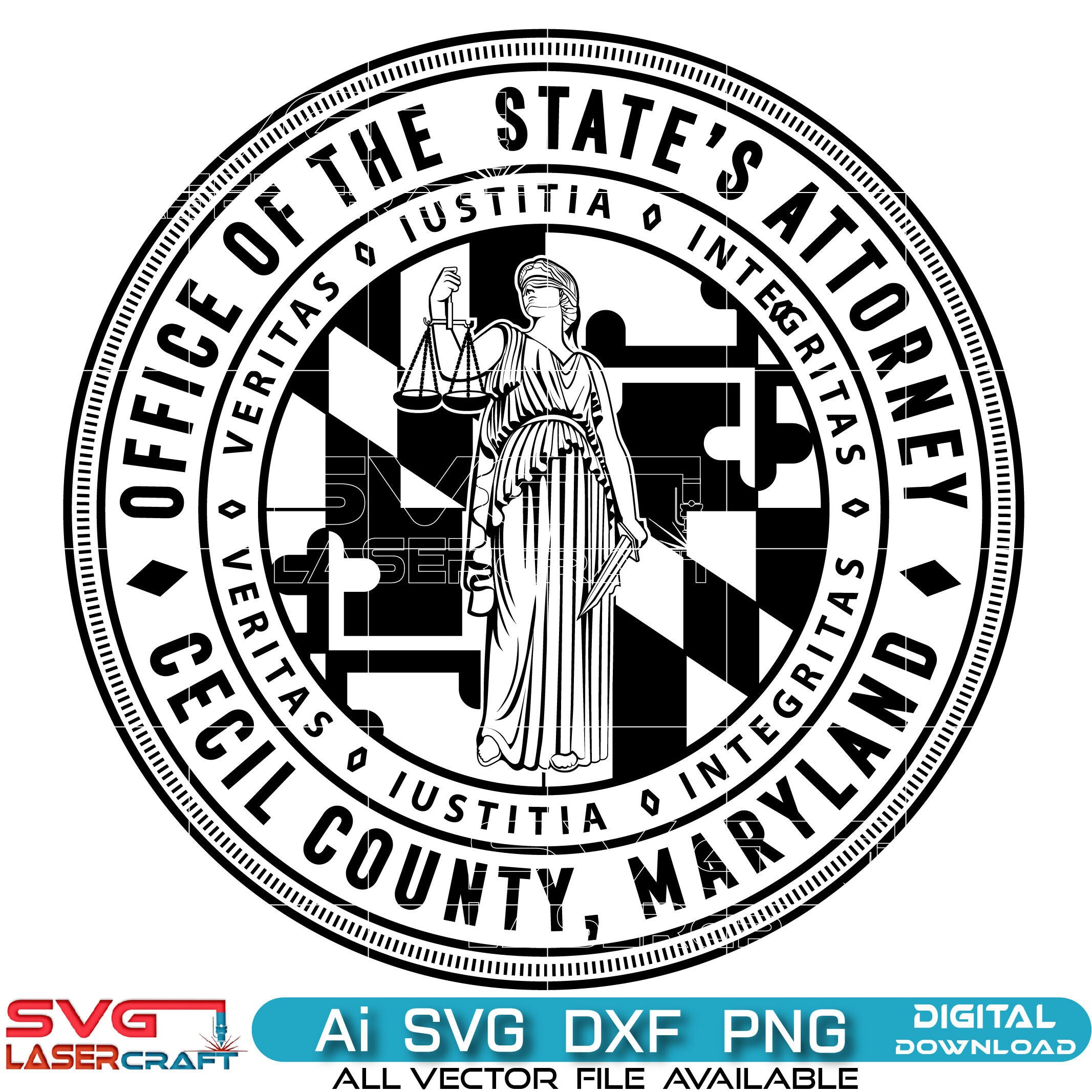 Attorney States Cecil County Maryland Seal Svg