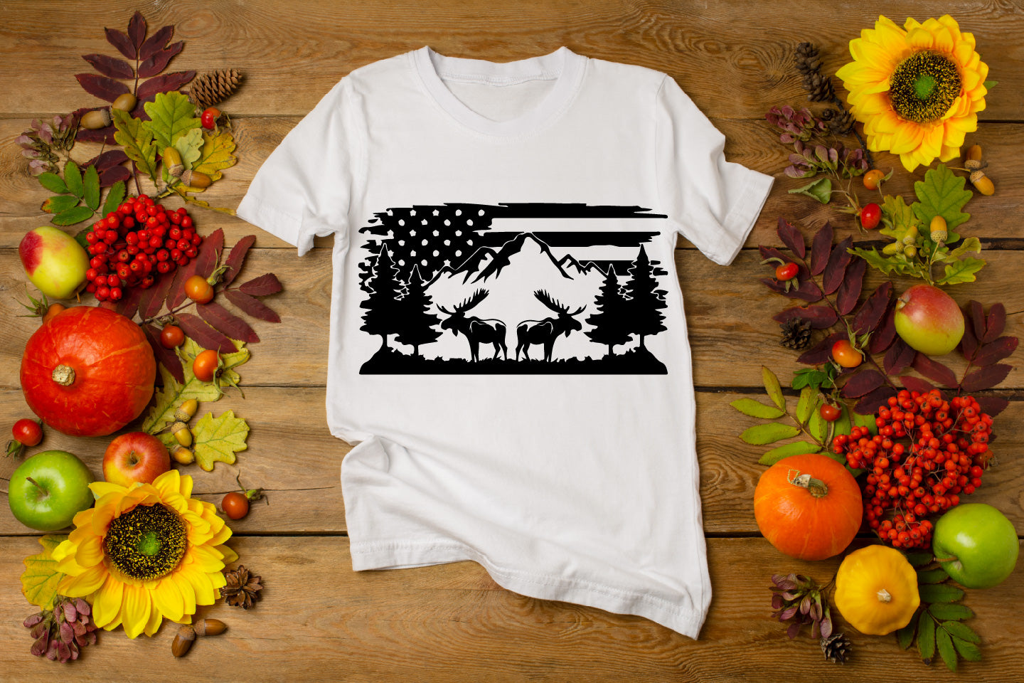 American Flag & Moose Mountain Digital File