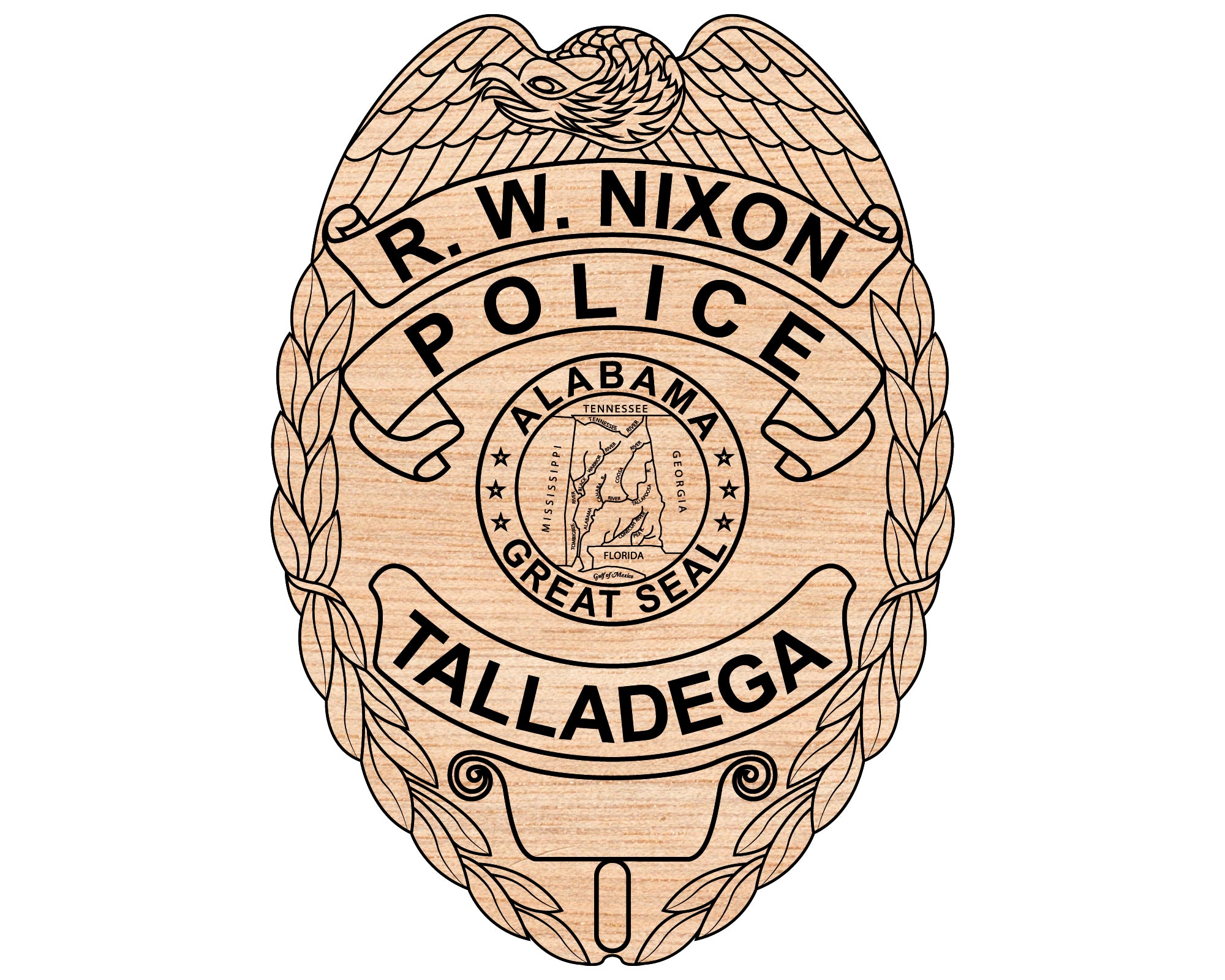 Talladega Police Badge SVG, Alabama Police Badge Vector, Talladega City Police Logo SVG, Law Enforcement Badge Design, Police Shield Vector File