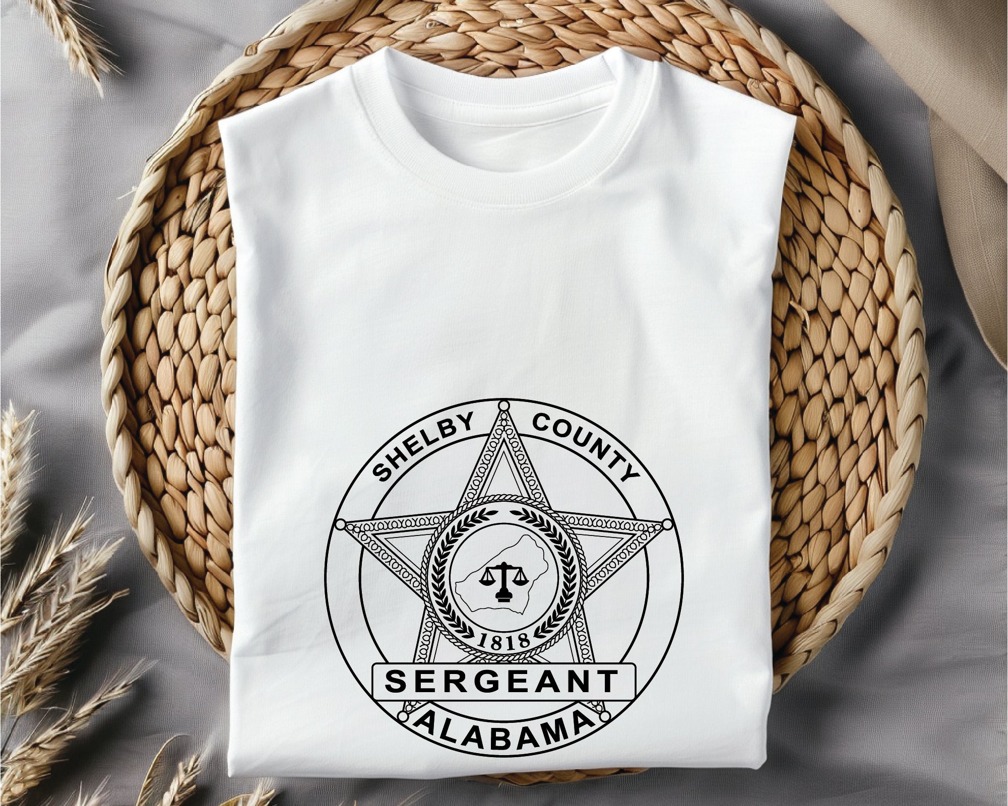 Shelby County Sergeant Badge SVG, Alabama Police Badge Vector, Shelby County Law Enforcement SVG, Sergeant Badge Engraving File, Police Badge SVG
