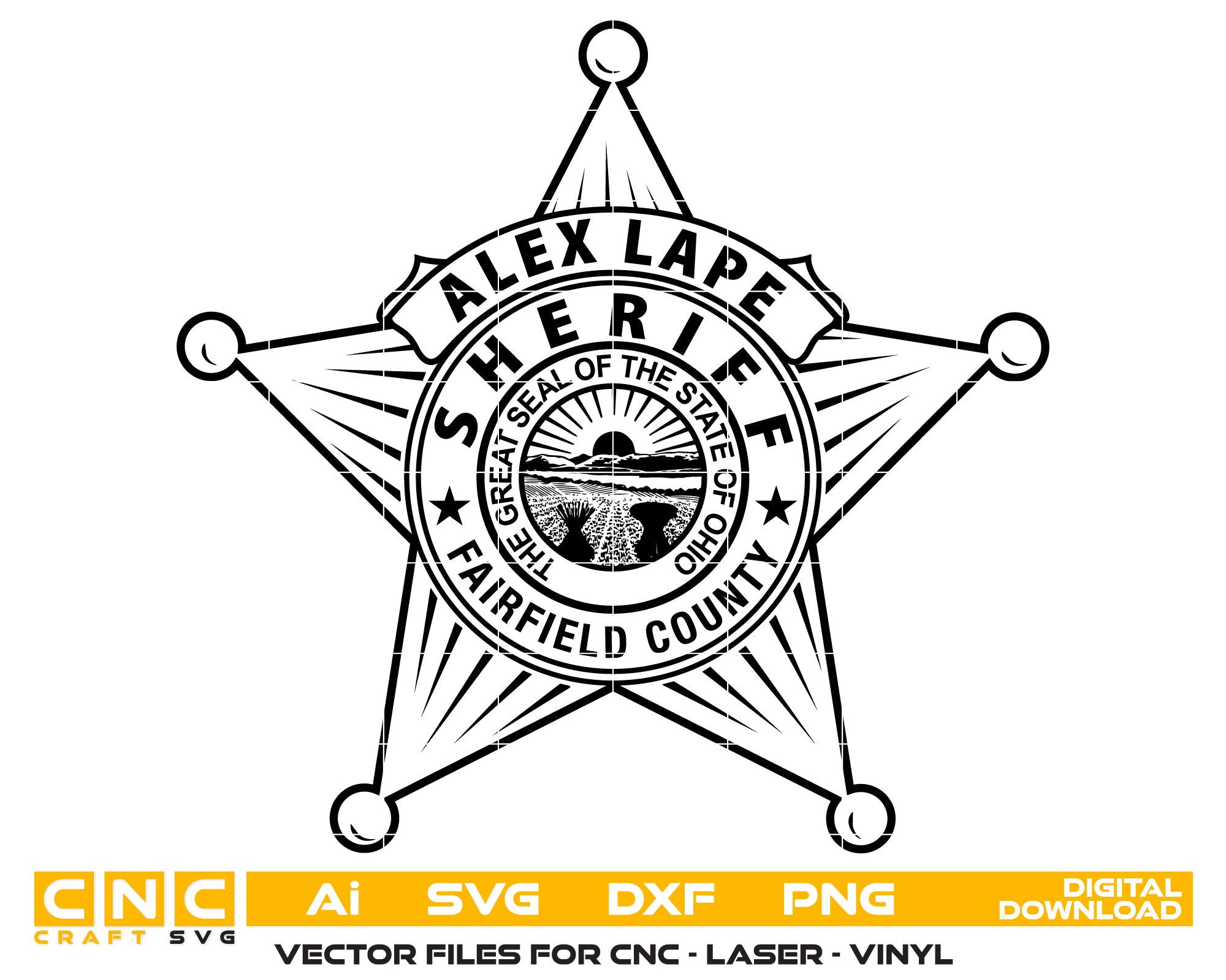 alex lape sheriff badge svg, fairfield county sheriff badge vector, fairfield county law enforcement badge svg, sheriff badge fairfield svg, alex lape police svg emblem