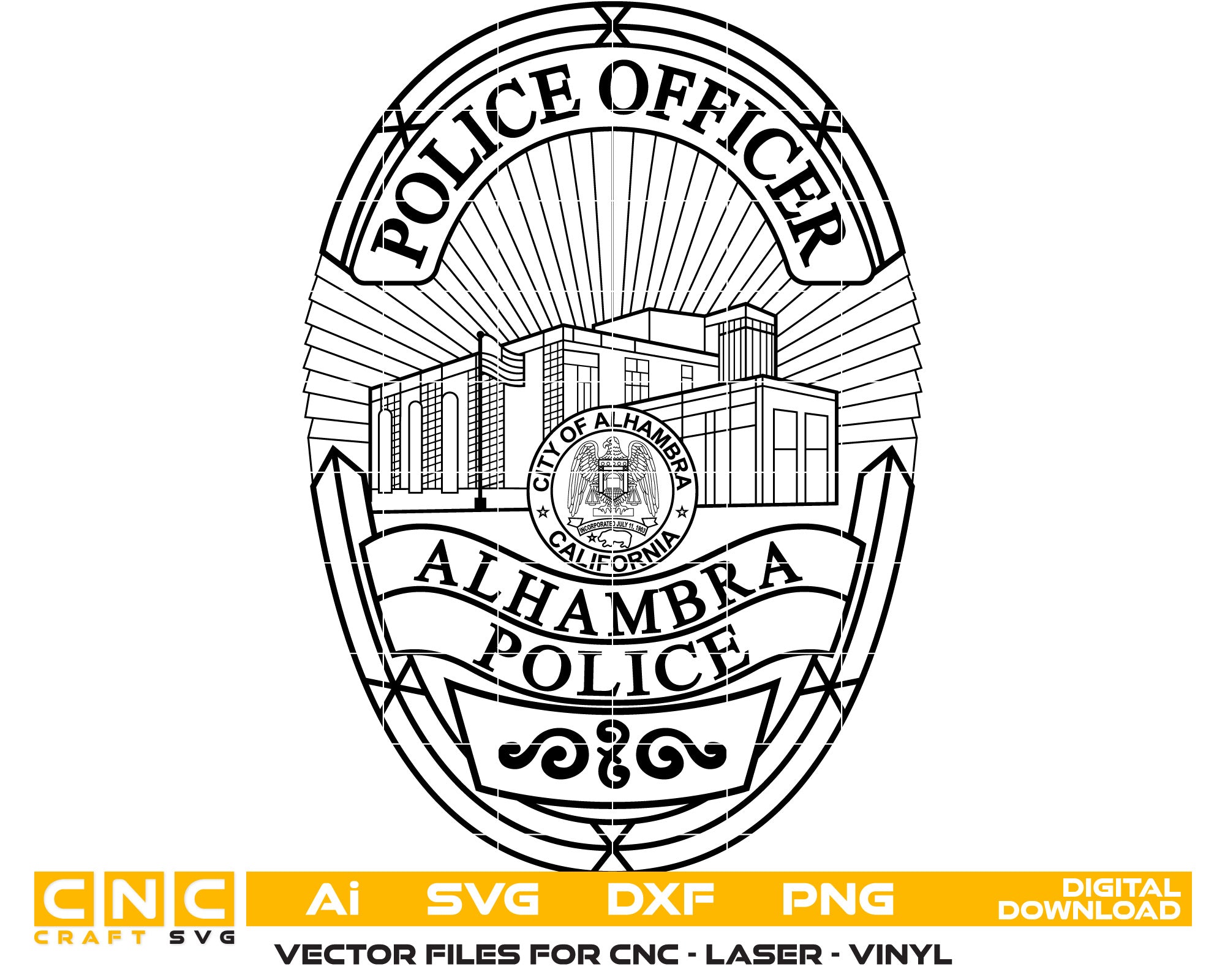 Alhambra Police Officer Badge