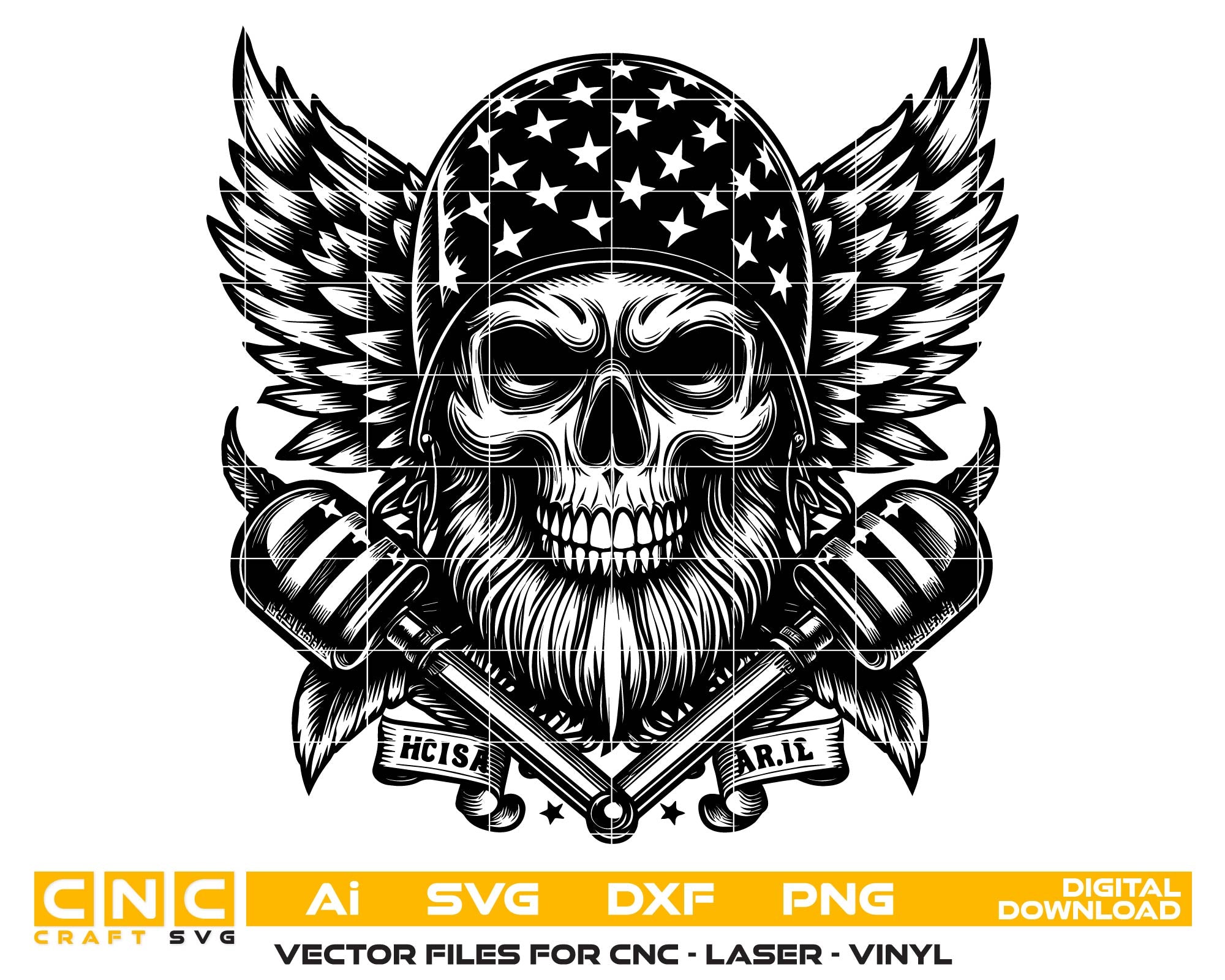 American Rebel Skull Vector Design
