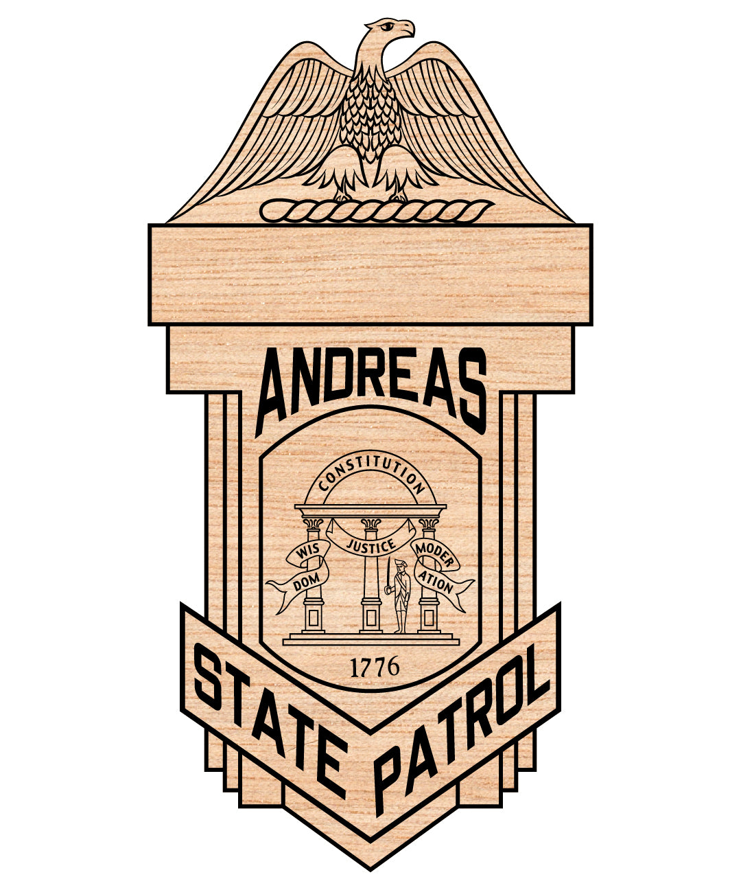 Andreas State Patrol Hat Badge