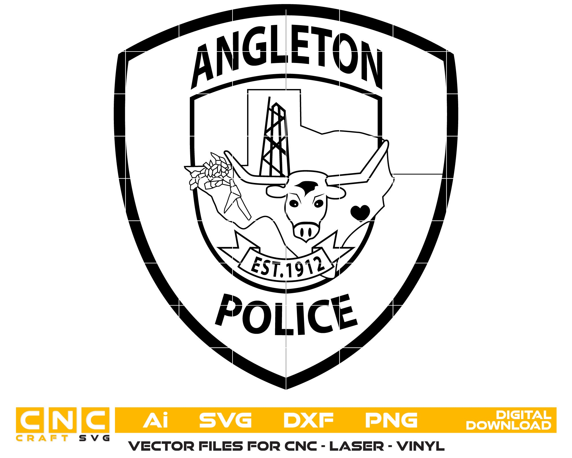 Angleton Police Department Patch SVG, Texas Police Patch Vector, Angleton Police Patch, Law Enforcement Patch SVG, Police Department Patch Vector