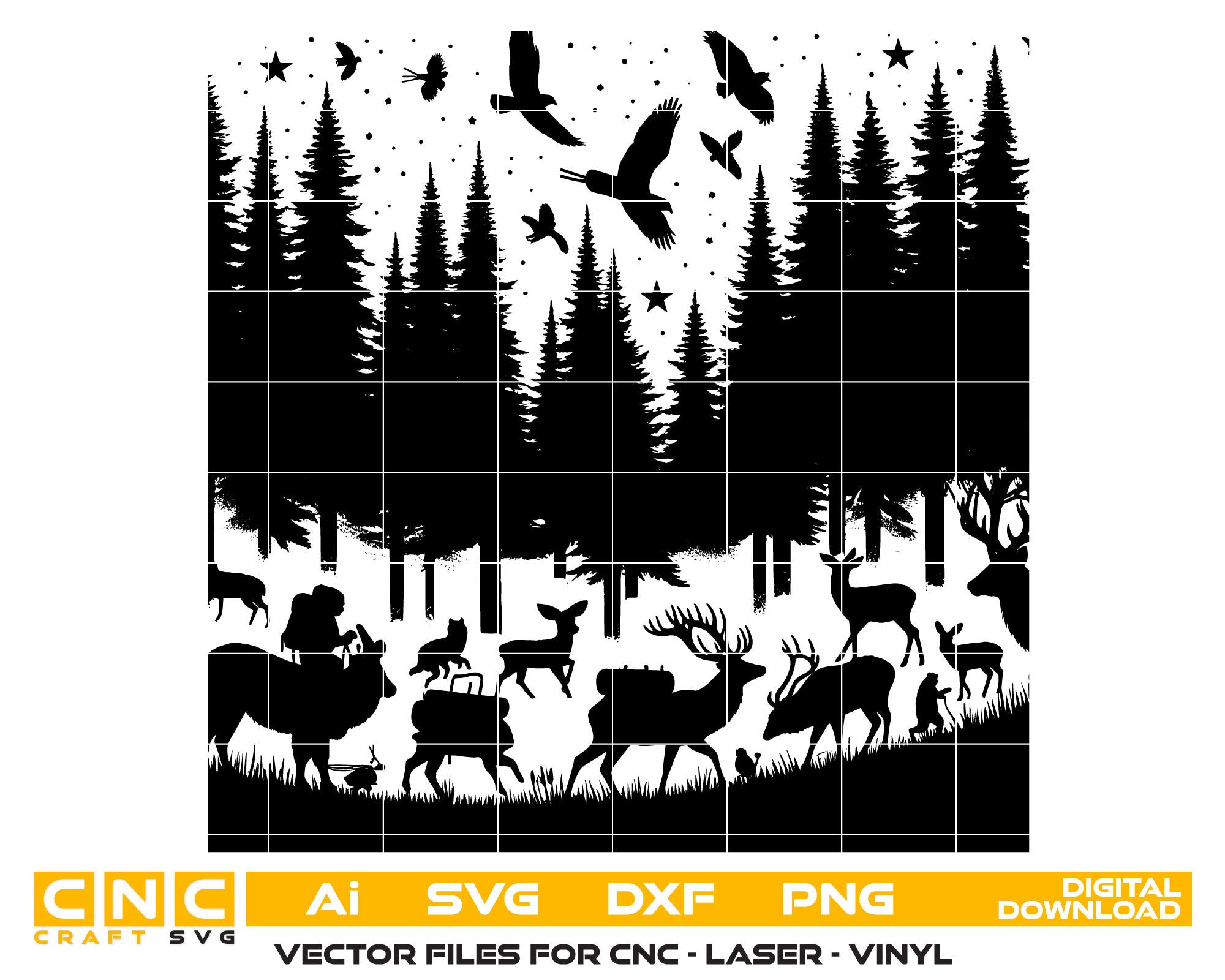 Animal Deer Tree Forest SVG