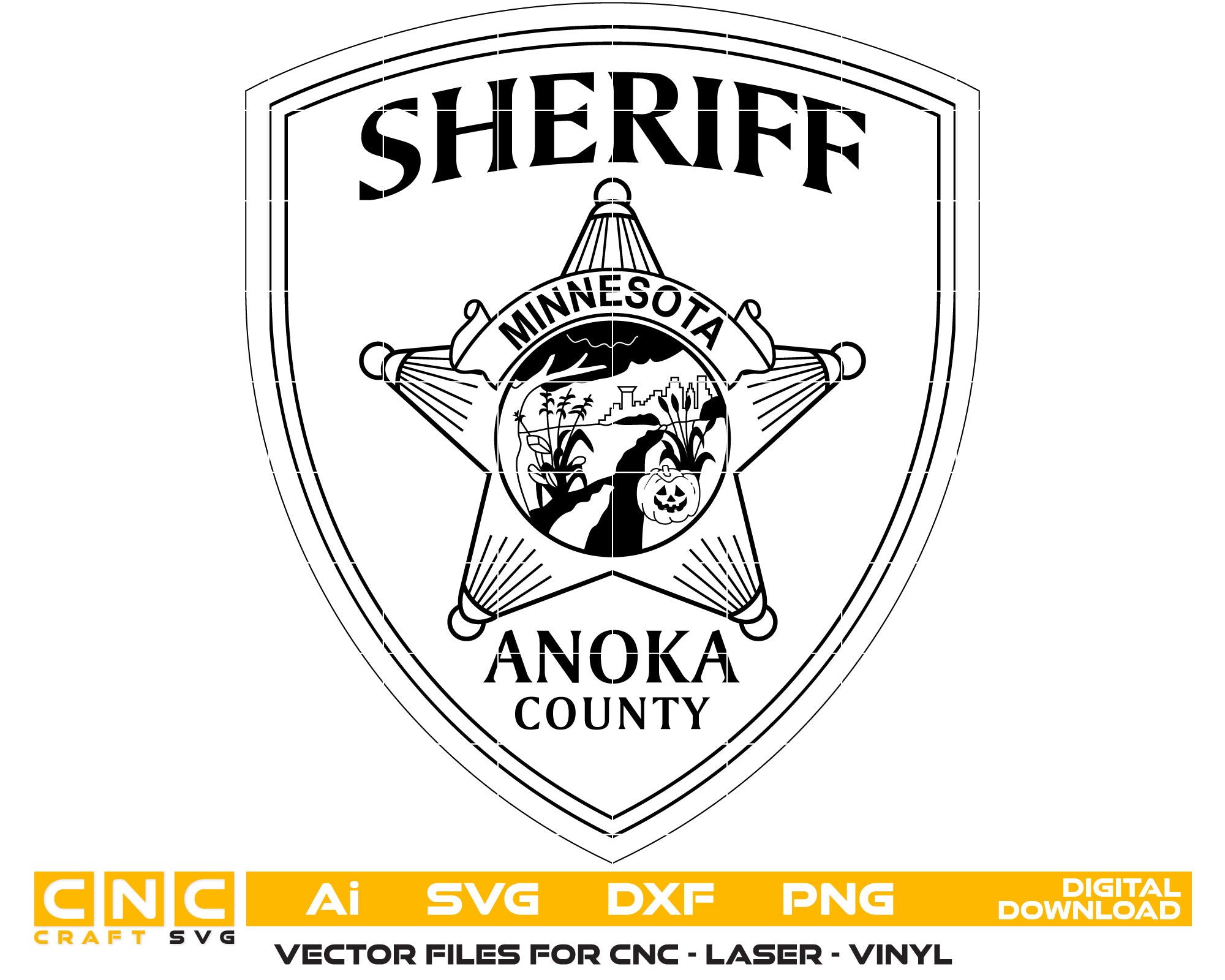 Anoka  County Sheriff Badge Vector Art