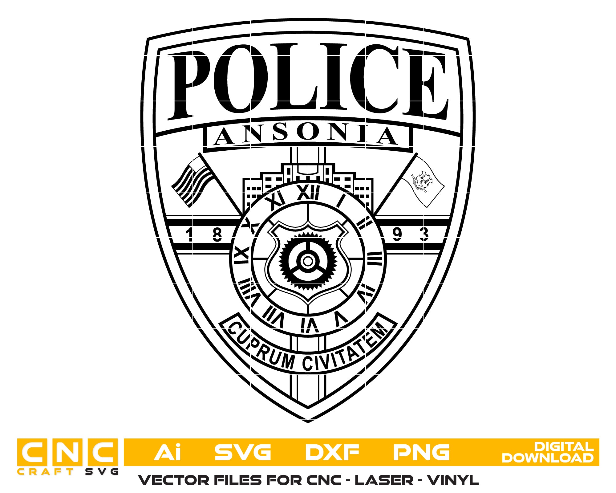 ansonia police department emblem svg, ansonia police patch connecticut vector, ansonia ct law enforcement svg emblem, ansonia police badge svg file, connecticut police emblem svg