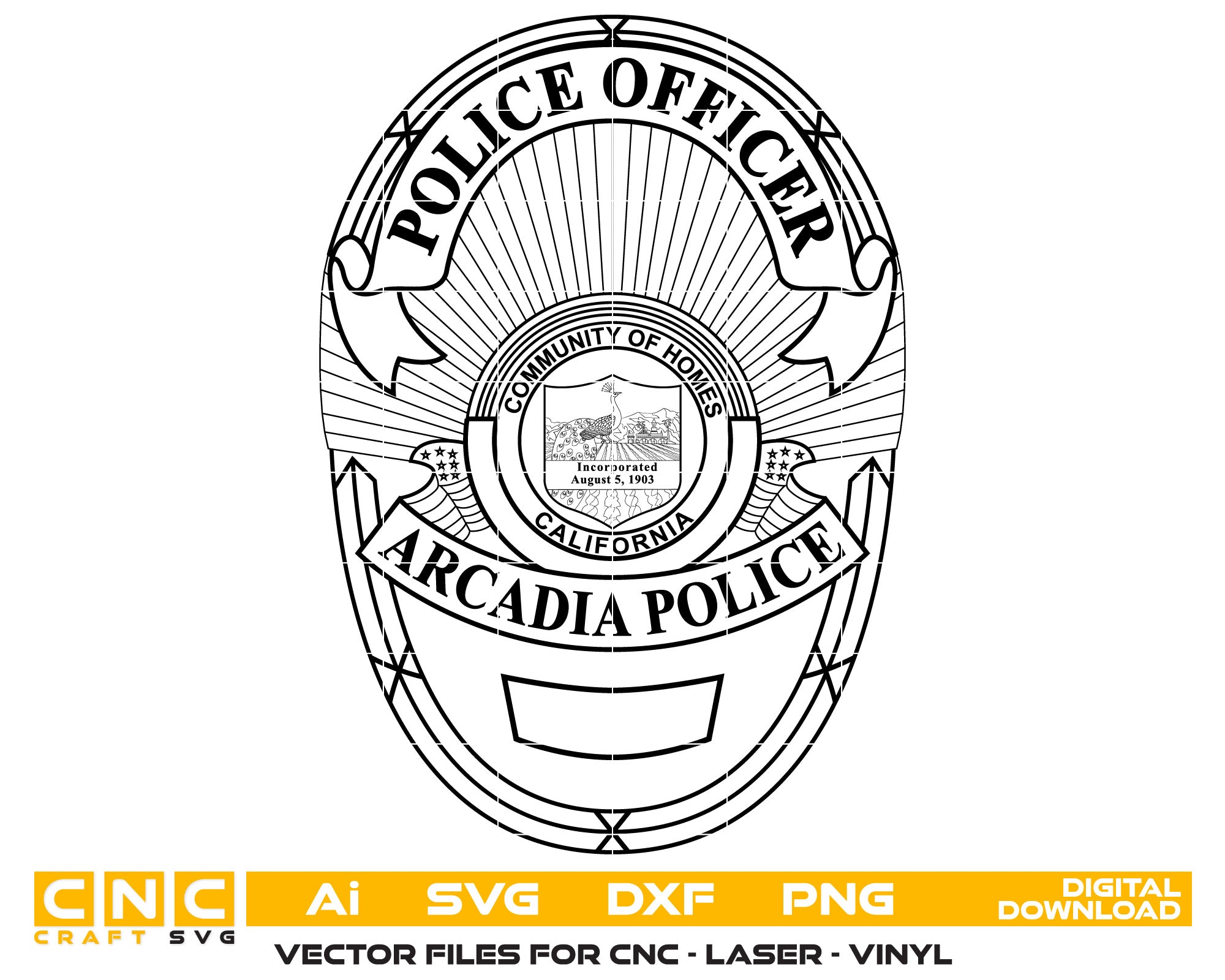 Arcadia Police Officer Badge