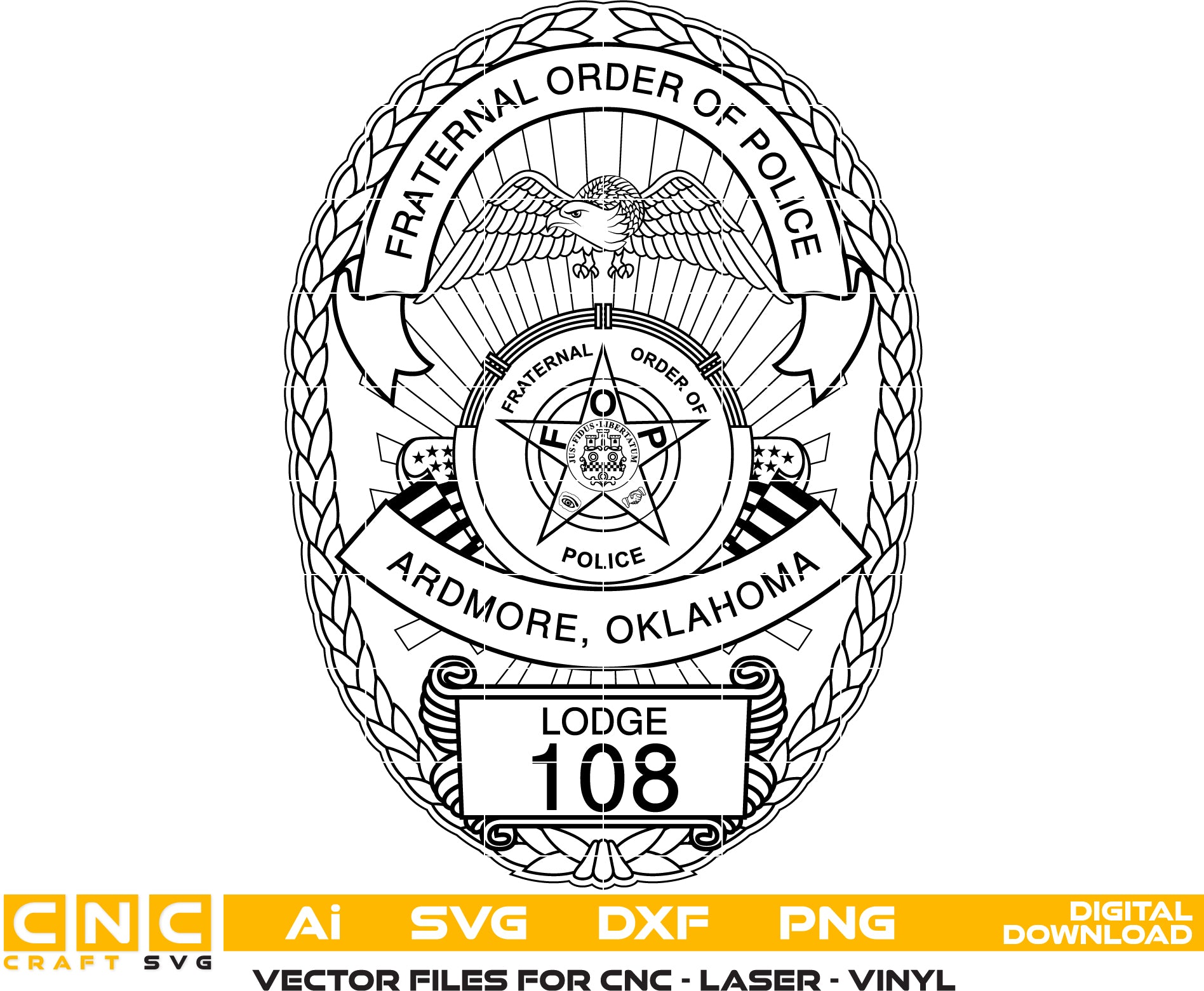 Ardmore, Oklahoma Fraternal Order of Police Badge