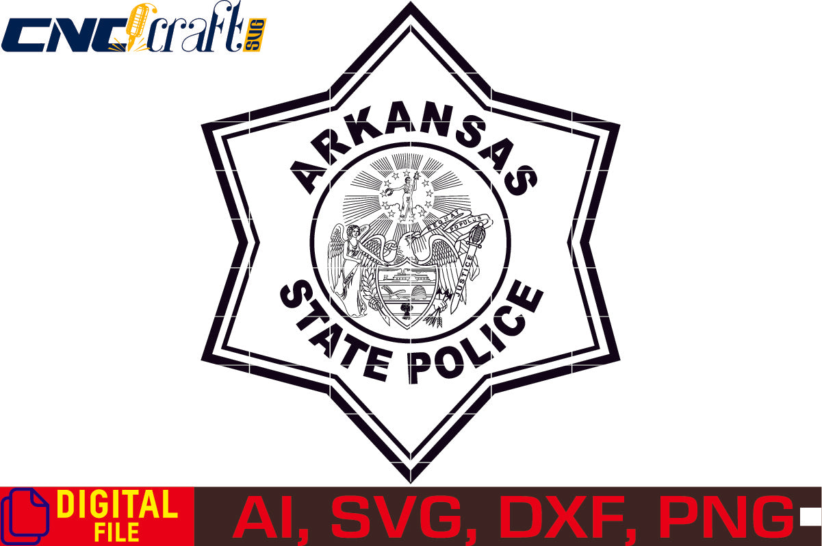 Arkansas State Police Logo SVG – Law Enforcement Vector Digital File