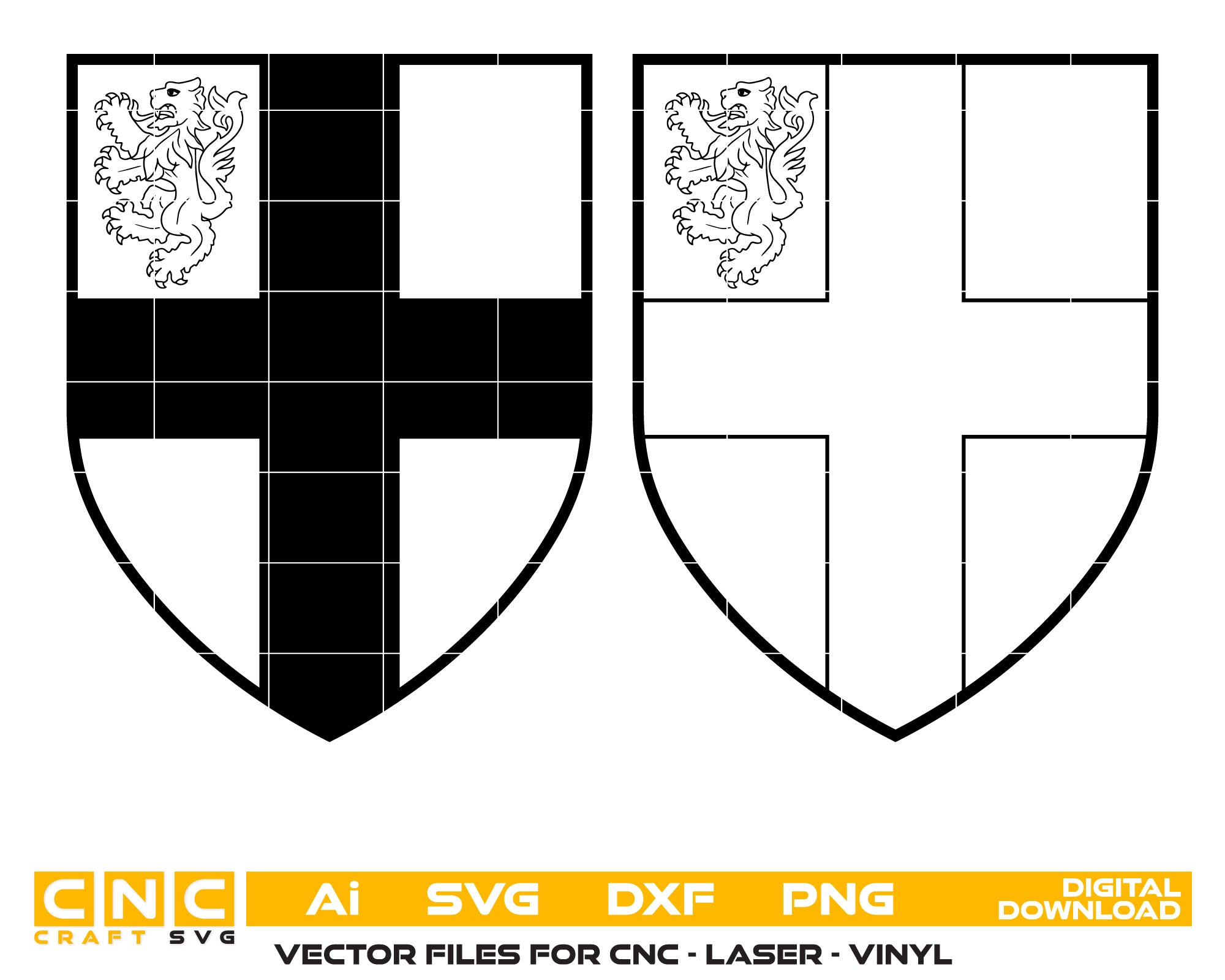 Arms of De Burgh SVG, De Burgh Family Crest Vector, Heraldic Coat of Arms Design, Medieval Shield SVG, Genealogy Crest for Engraving and Printing