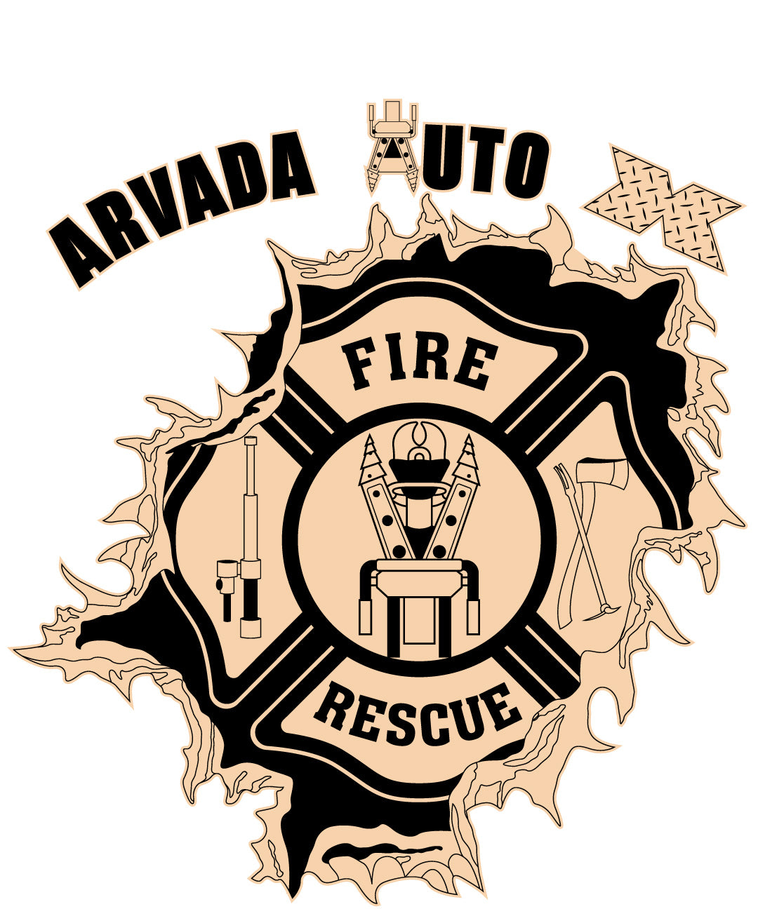 Arvada Auto Fire Rescue Badge SVG | Firefighter Vector Emblem for CNC, Vinyl & Printing