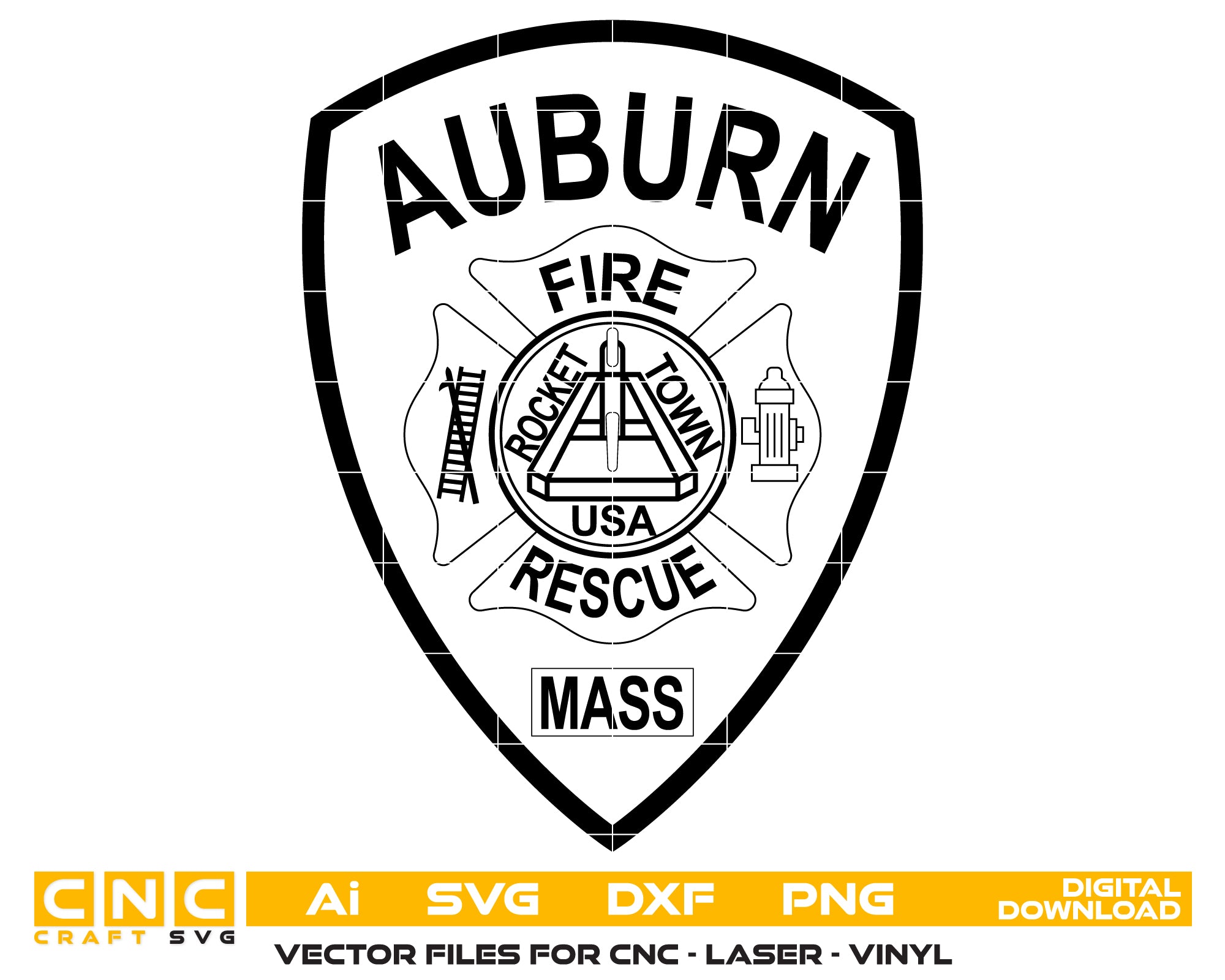 Auburn Mass Fire Rescue Badge