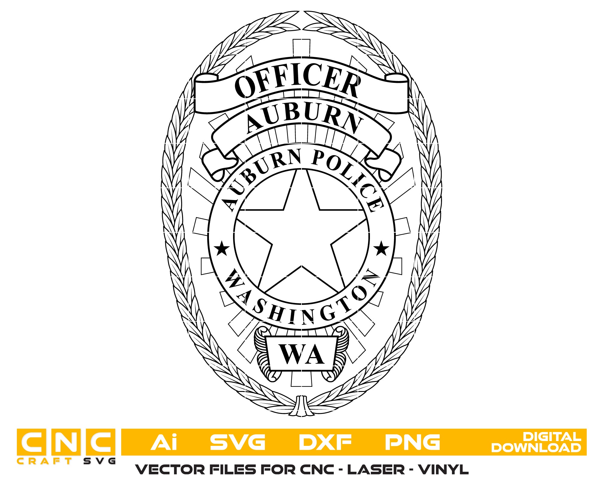 auburn police officer badge svg, auburn washington police badge vector, auburn wa police svg emblem, washington law enforcement badge svg, police officer badge auburn wa svg, #support