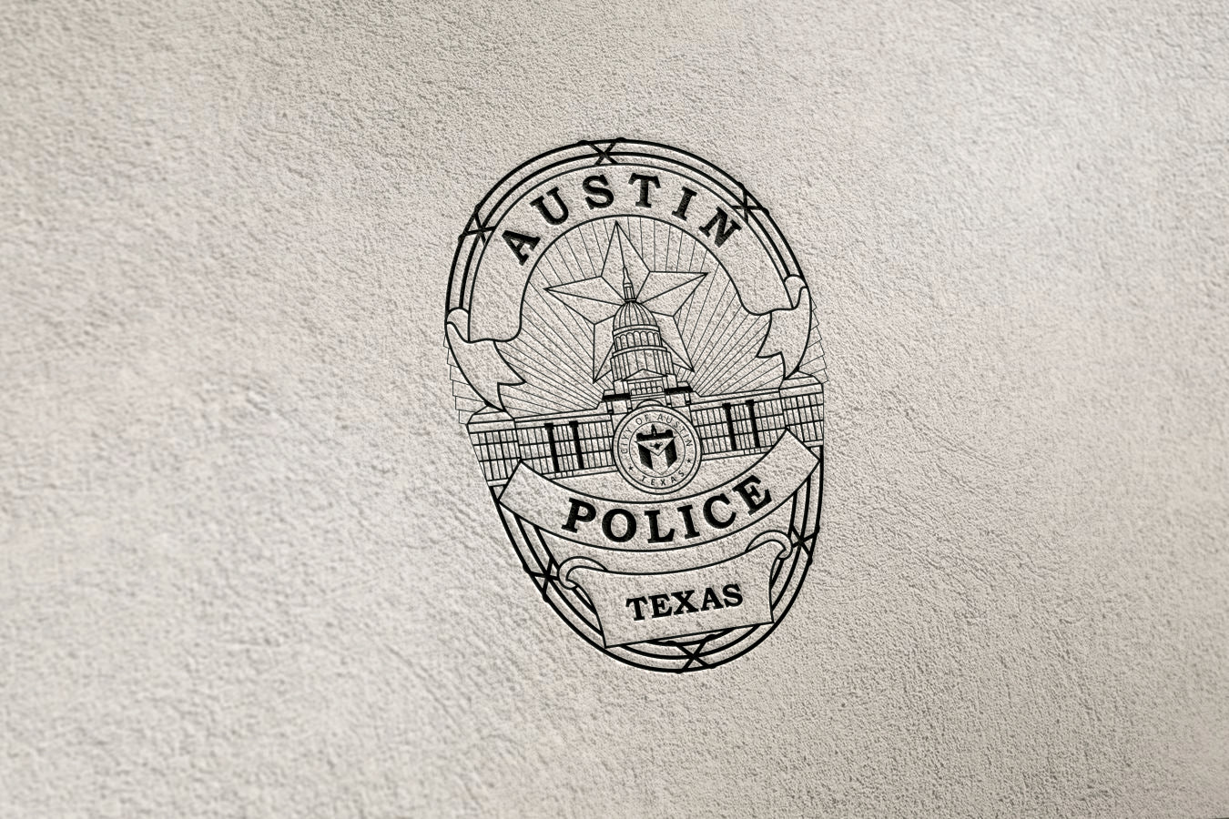 Austin Police Department logo on a textured white background