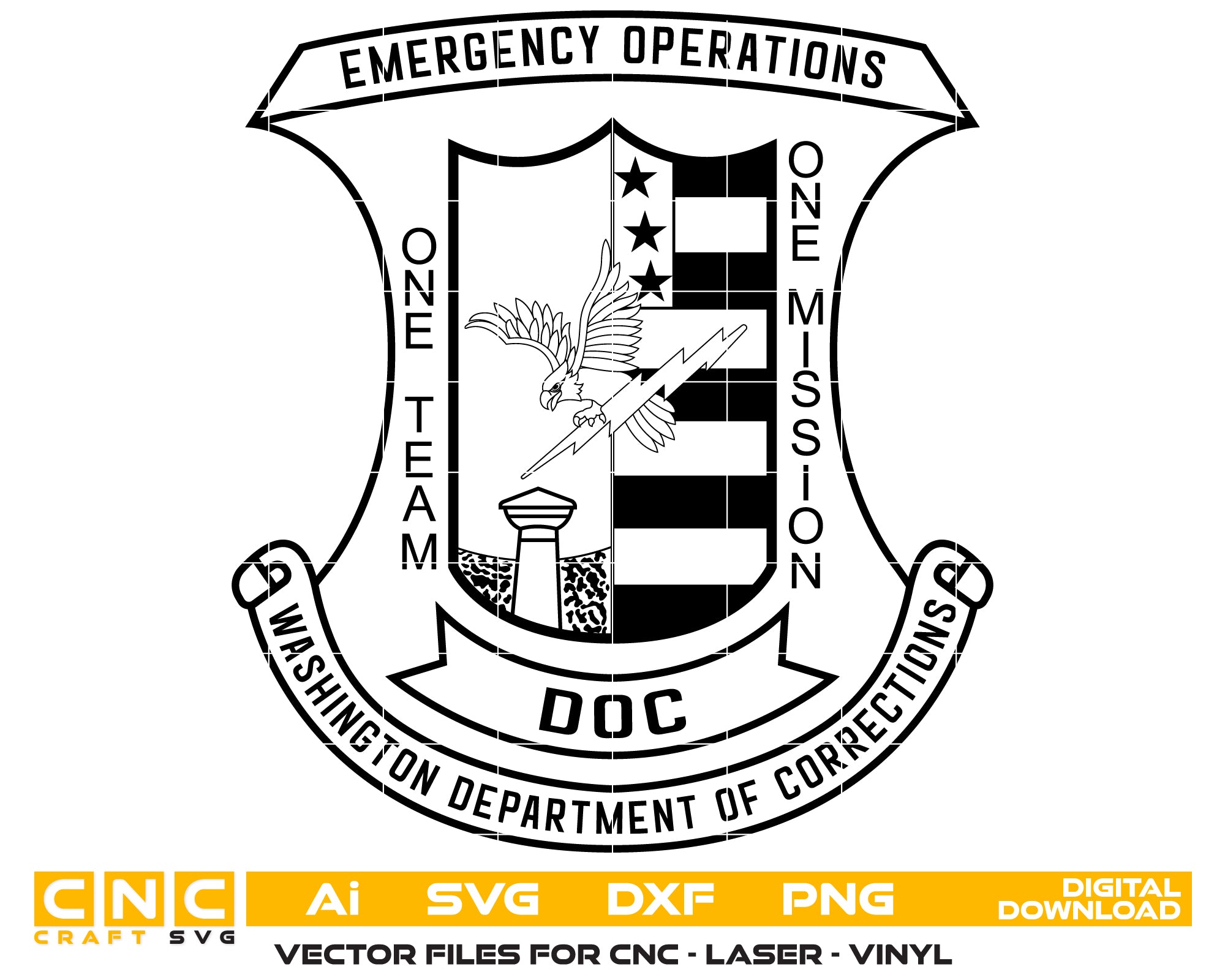 B40 Washington State Prison DOC Challenge Coin SVG, Washington DOC Coin Vector, Prison Department Emblem SVG, Law Enforcement Coin Design, DOC Challenge Coin