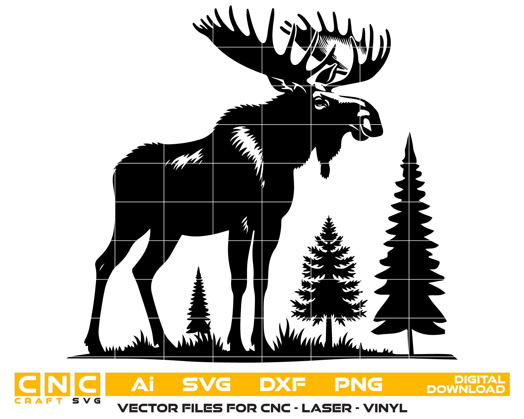 Moose Silhouette Vector Art