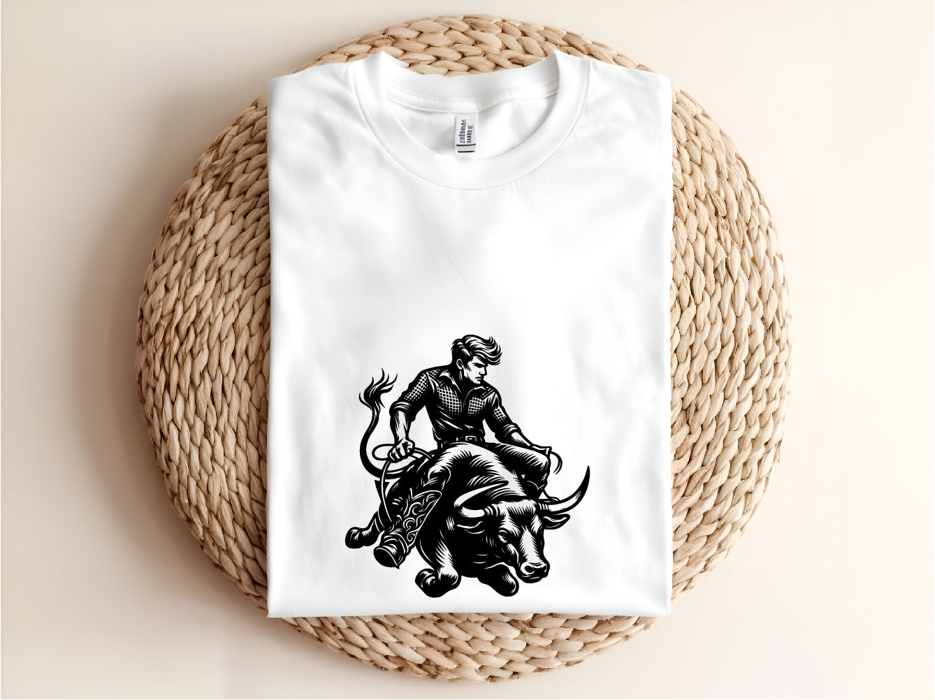 Bull Sketch Cowboy Vector File | Rodeo Bull Rider Design for CNC, Vinyl, and Printing