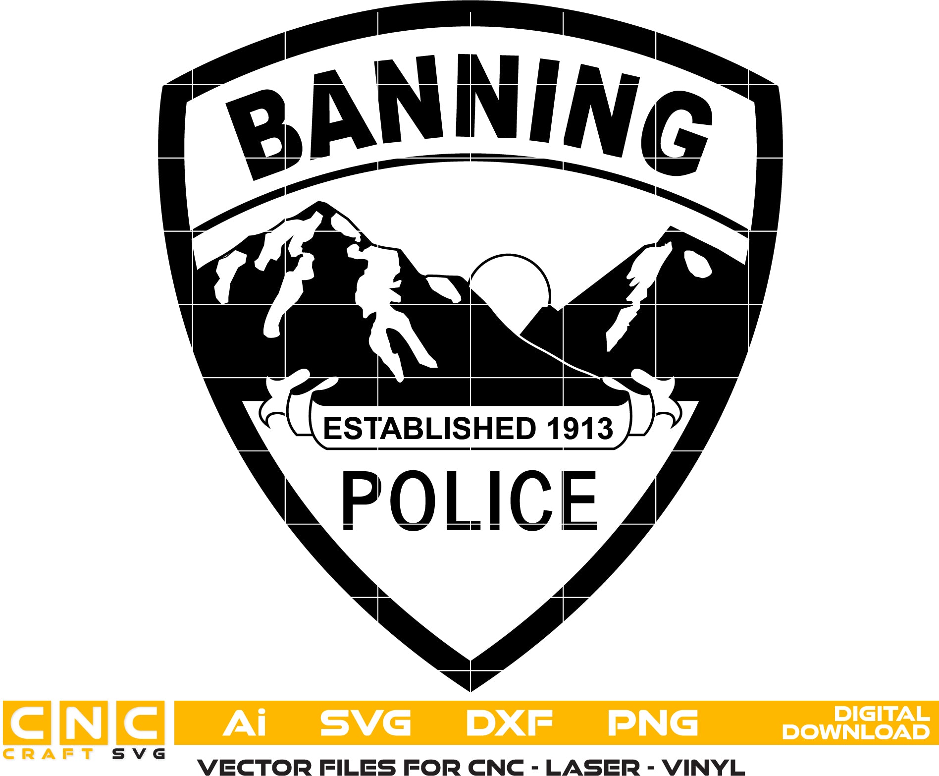 Banning Police Badge SVG