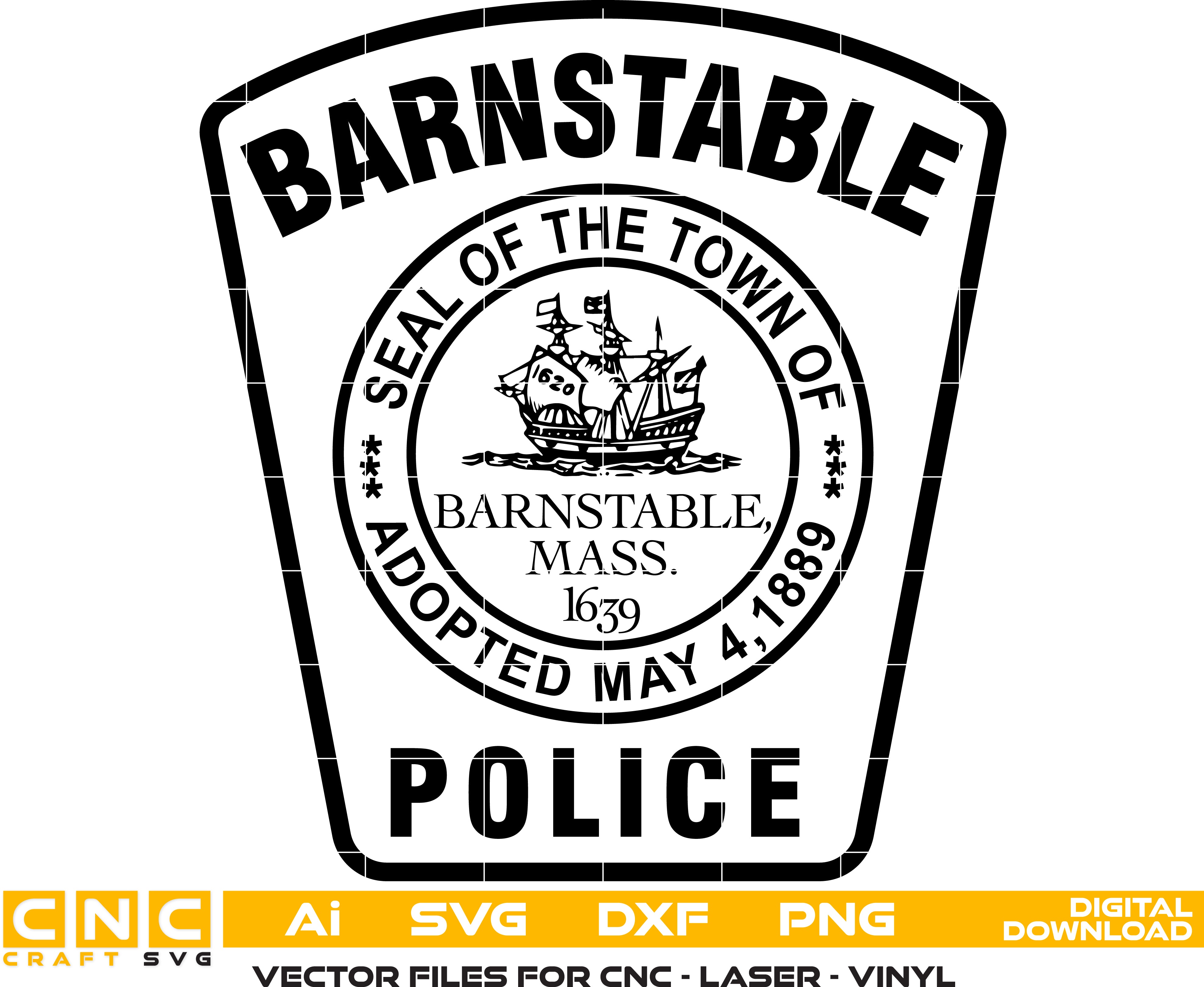 Barnstable Police Badge Vector art Digital file