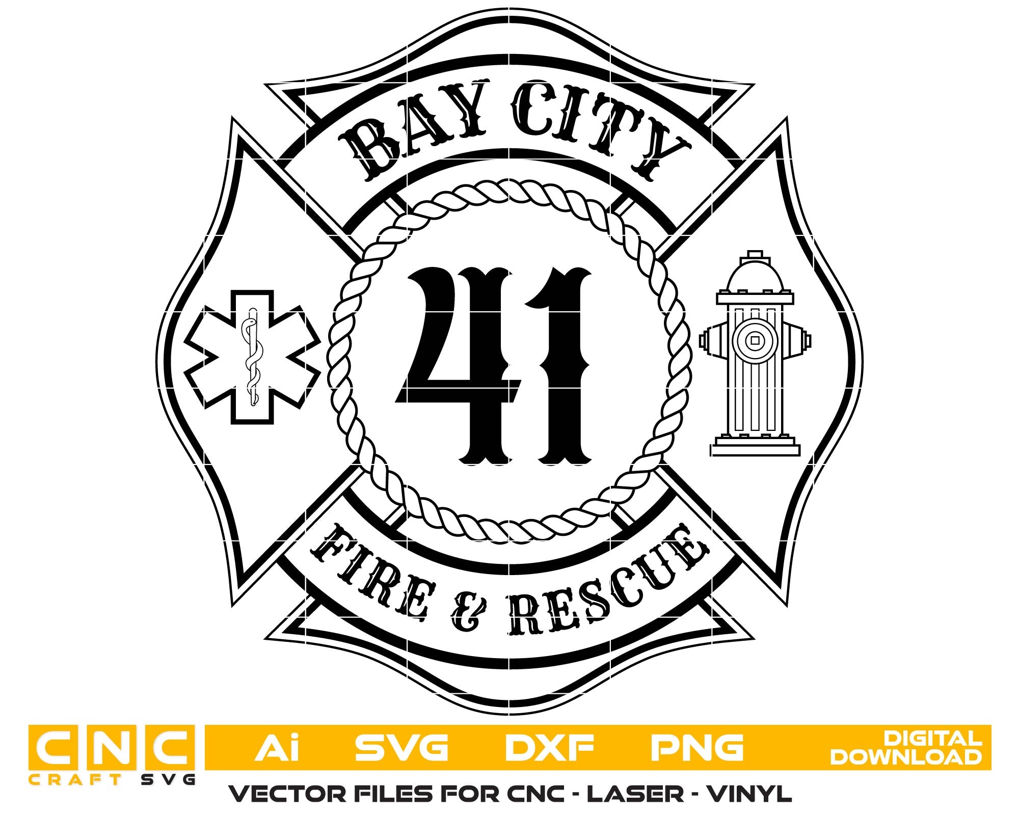 Bay City Fire Department Badge