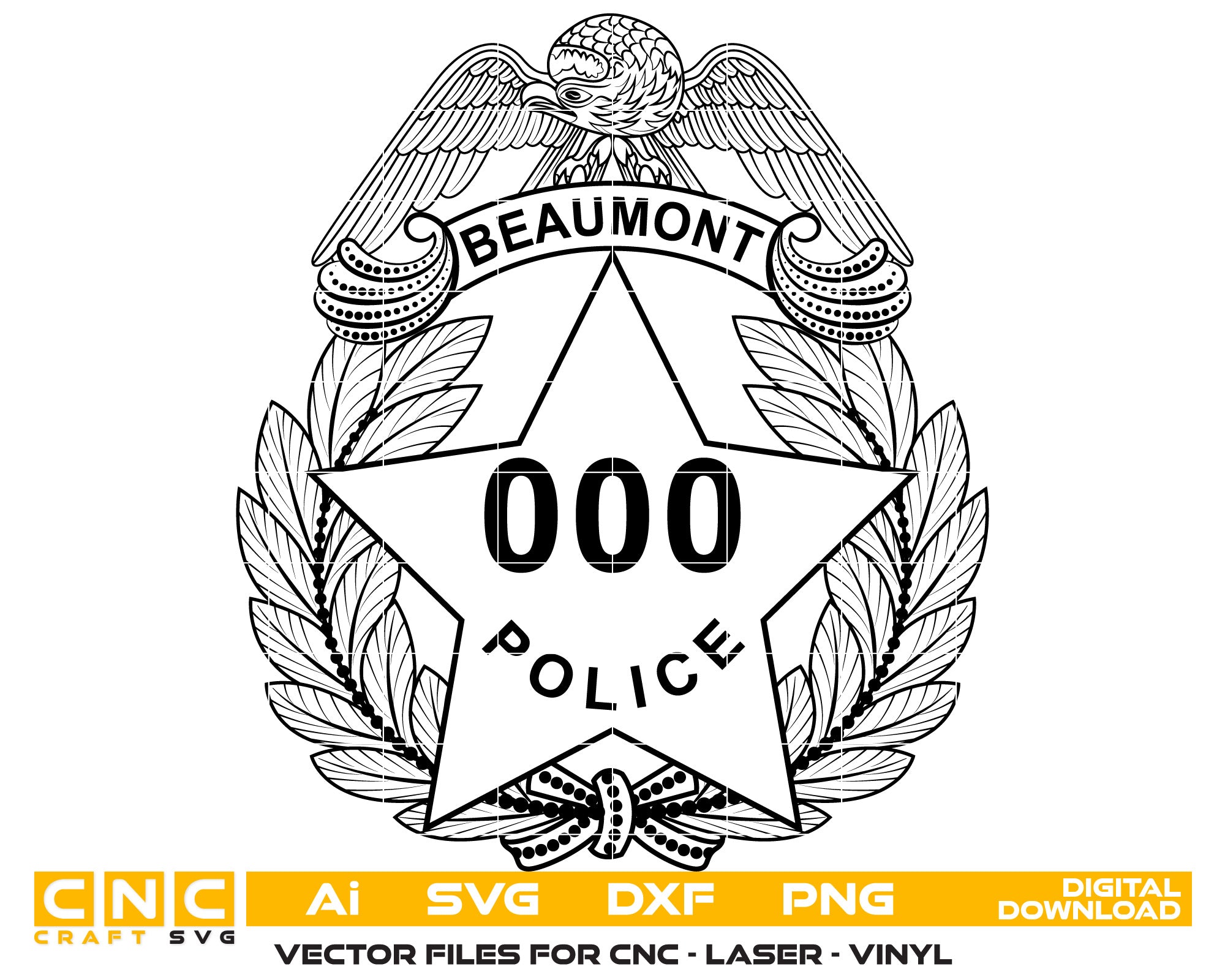 Beaumont Police Badge SVG | Beaumont California Police Badge Vector Digital Download