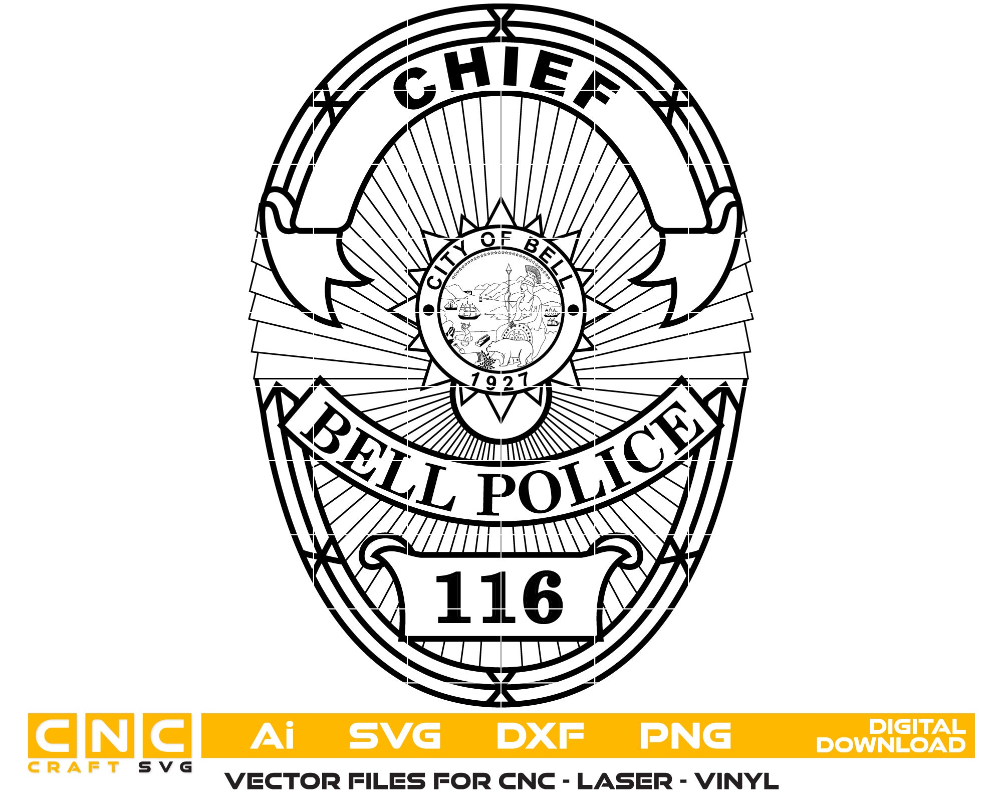 Bell Police Officer Badge