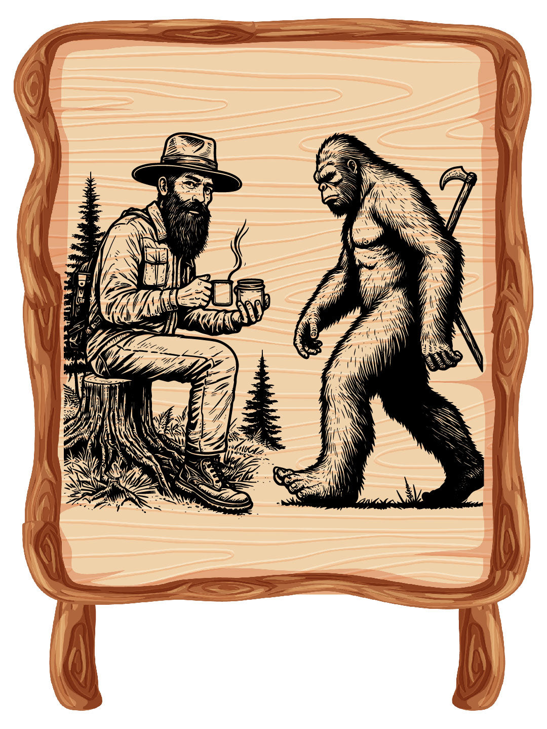Bigfoot & Man SVG