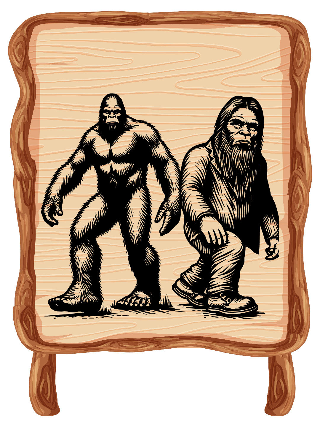 Bigfoot & Man Vector SVG