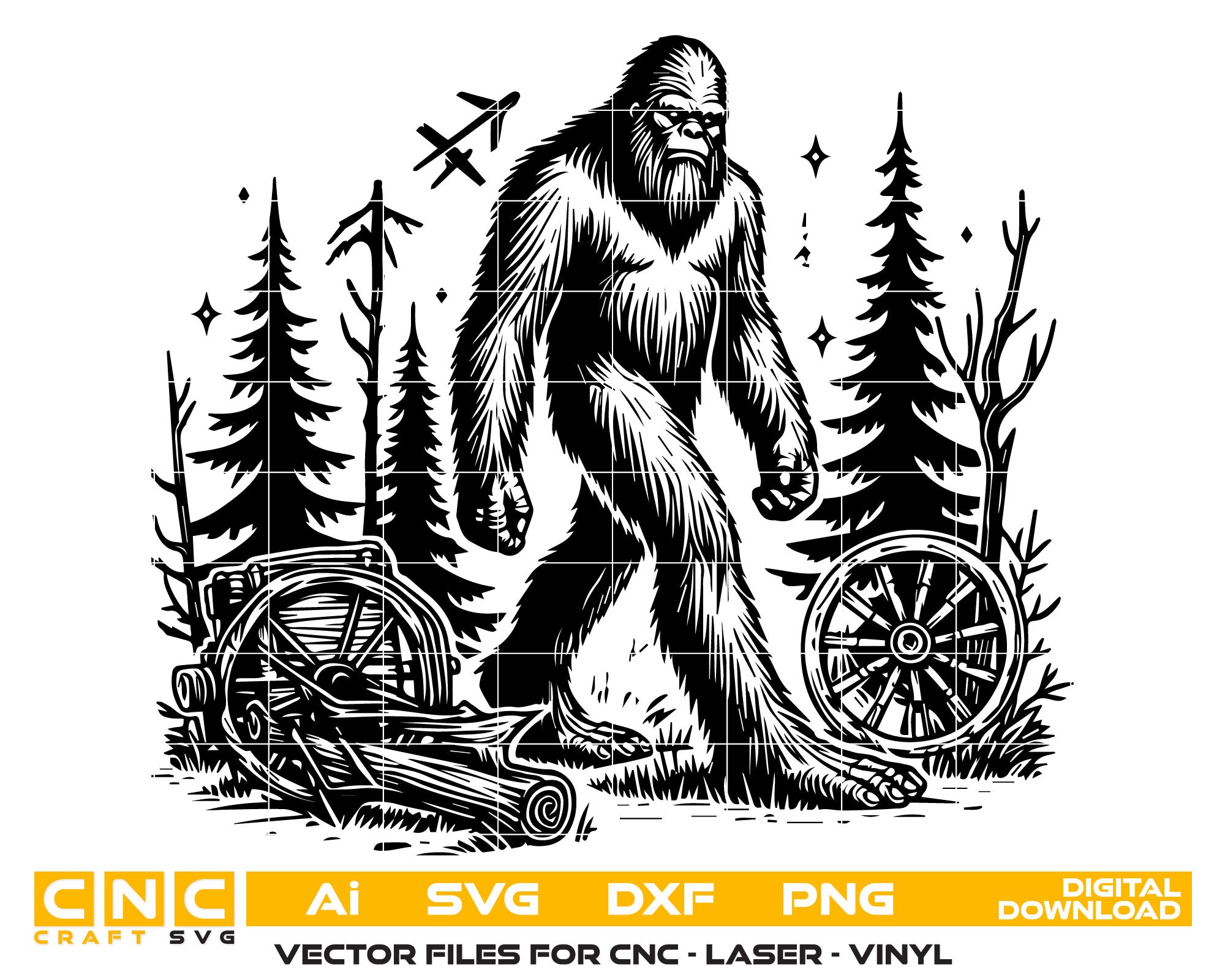 Bigfoot & Nature SVG Vector