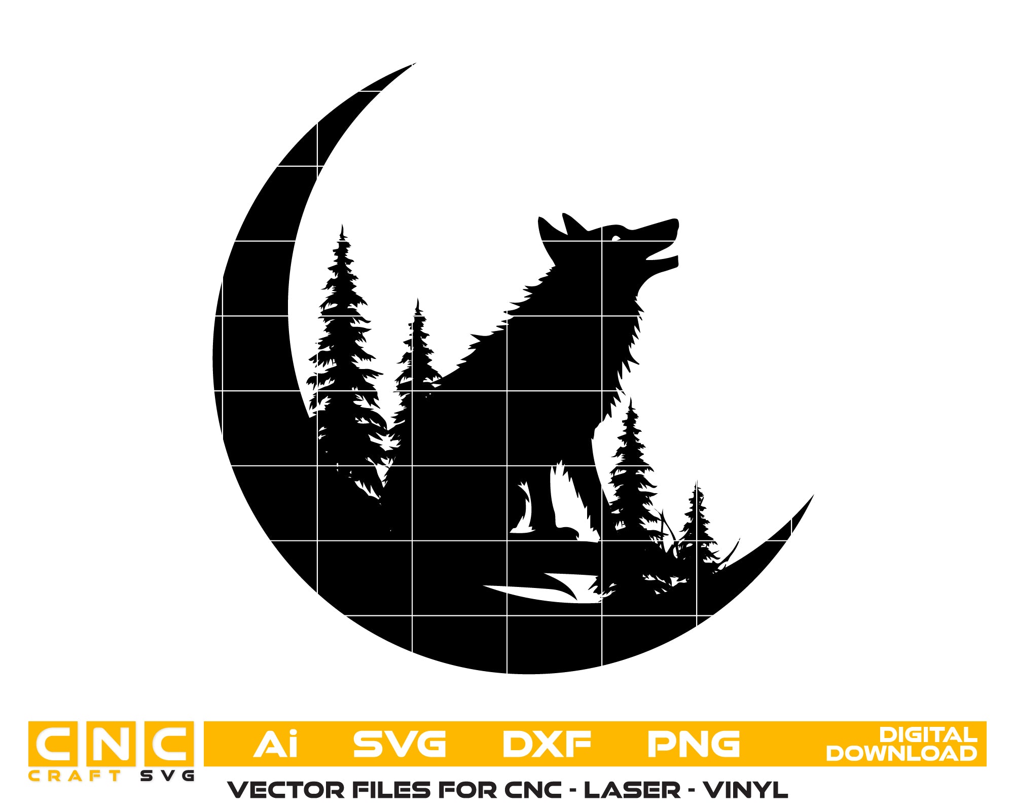 Black Wolf Silhouette Graphic – Vector File