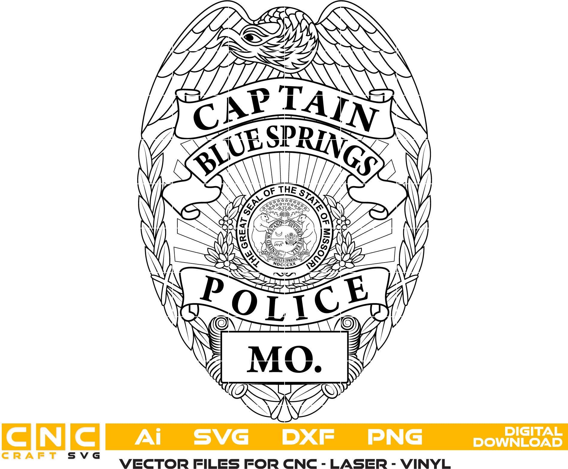 Blue Springs Police Captain Badge/ Missouri Police Officer Badge