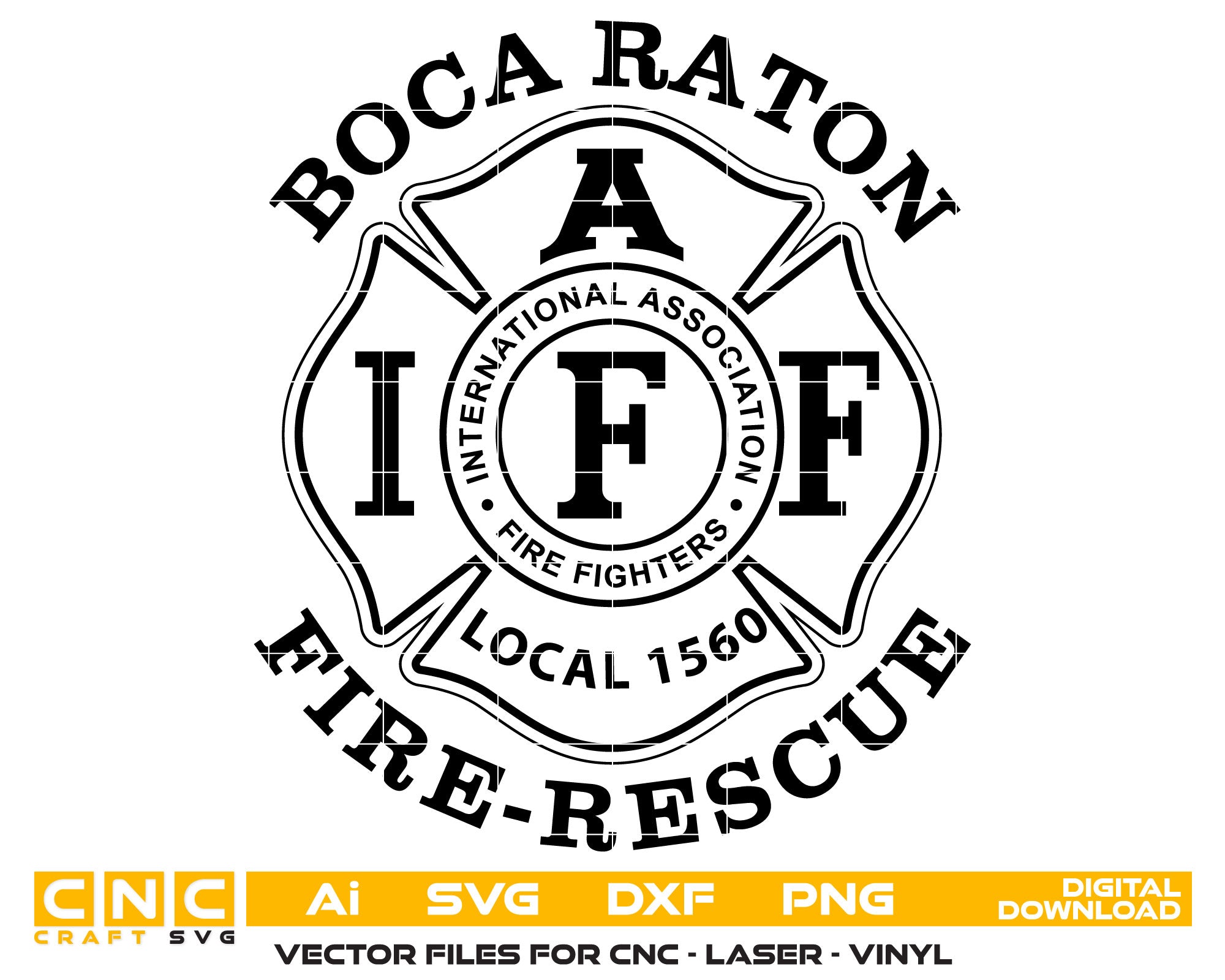 Boca Raton Fire-rescue Department Badge IAFF Local 1560