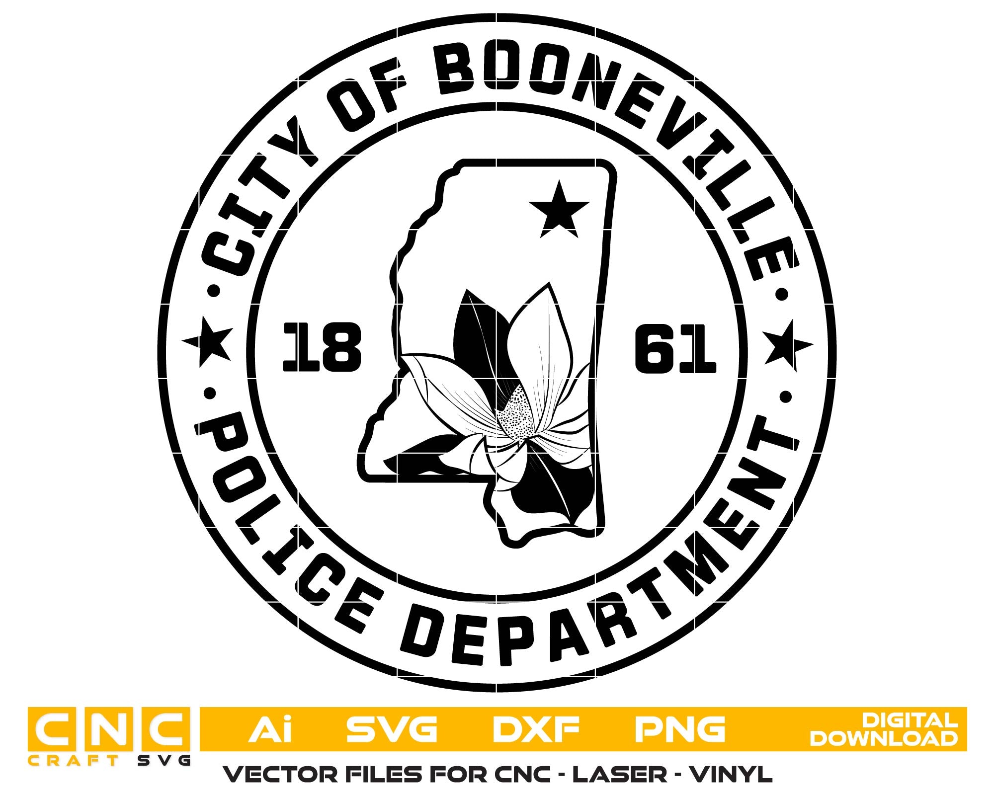 Booneville Police Department Logo, Mississippi