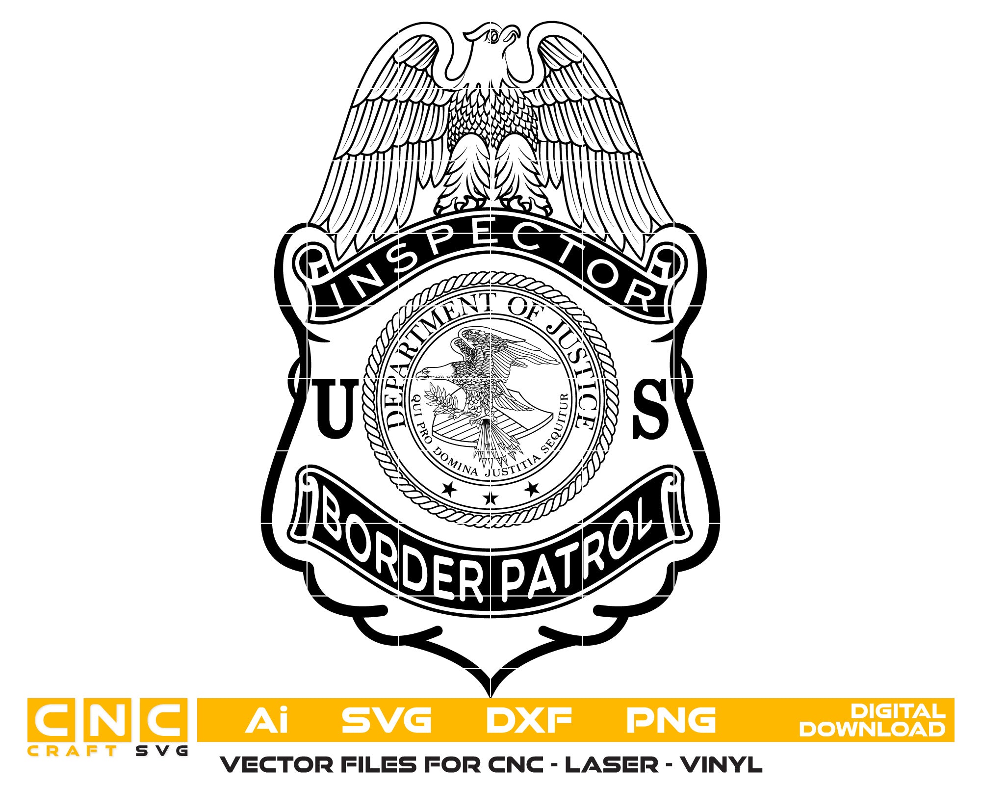 Border Patrol Inspector Badge Vector Art