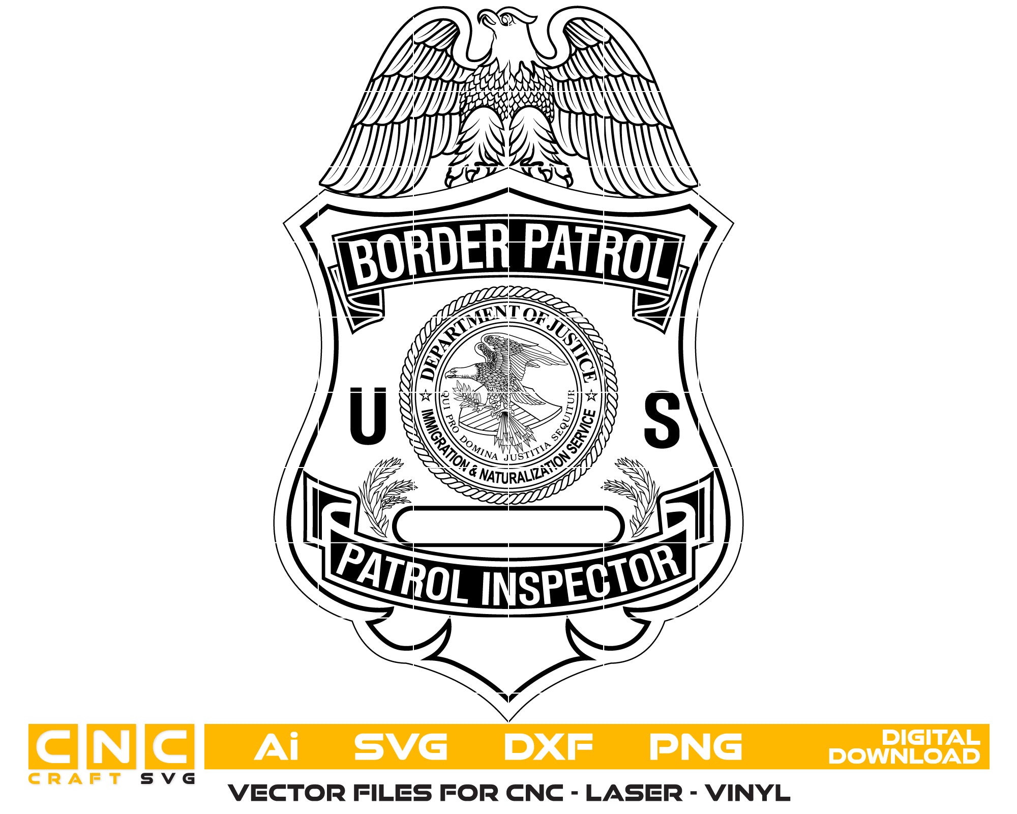 Border Patrol Inspector Badge Digital file