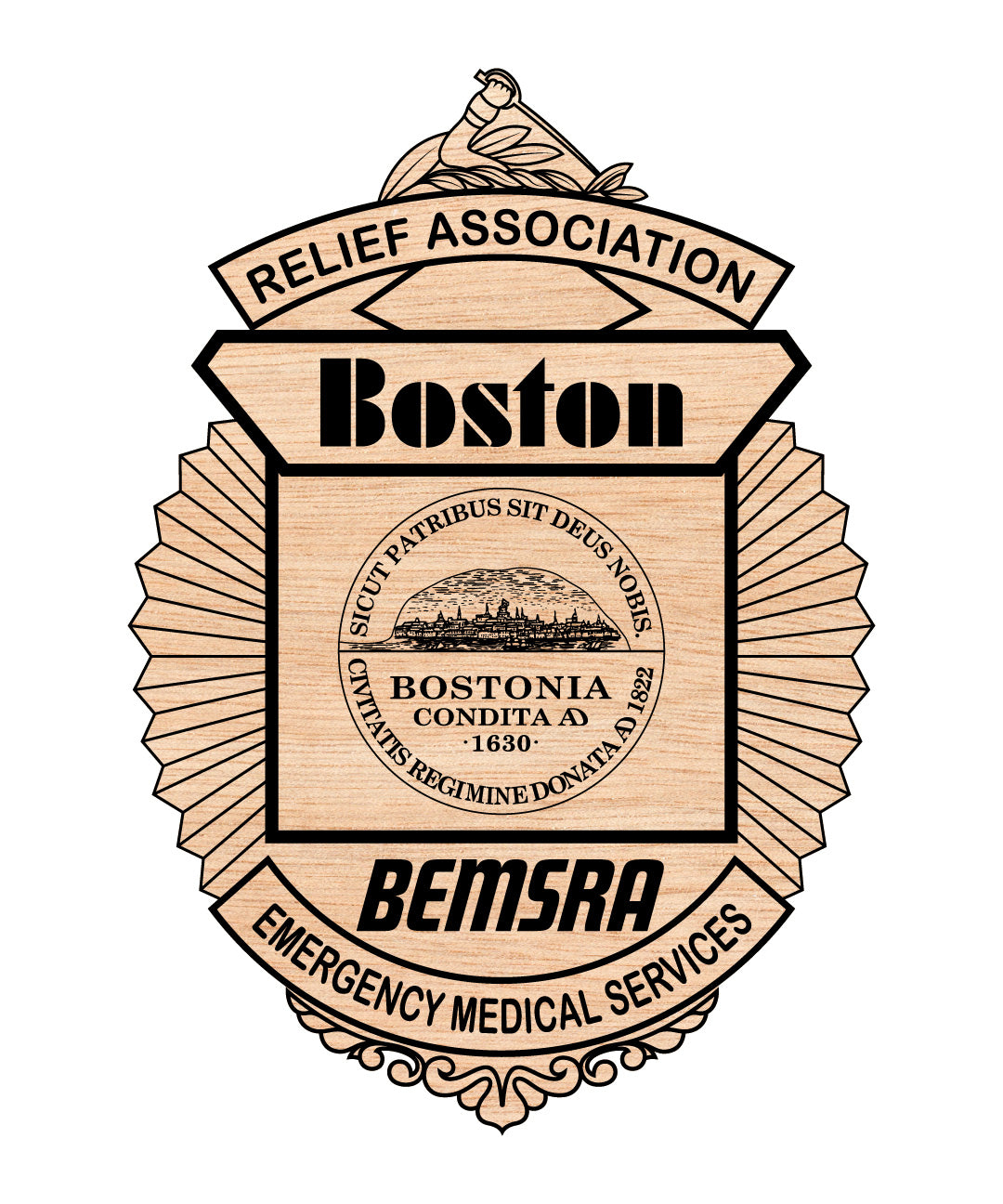 Boston EMS Relief Association Logo SVG, Boston EMS Logo Vector, EMS Relief Association Logo SVG, Emergency Medical Services Emblem, EMS Seal Vector, Logo Engraving File