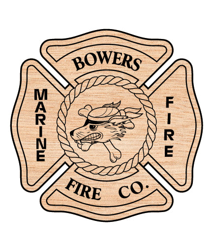 Bowers Marine Parlett Fire Company Badge SVG, Firefighter Badge Vector, Fire Company Emblem SVG, Fire Service Badge Digital File, Fire Company Badge Vector Download