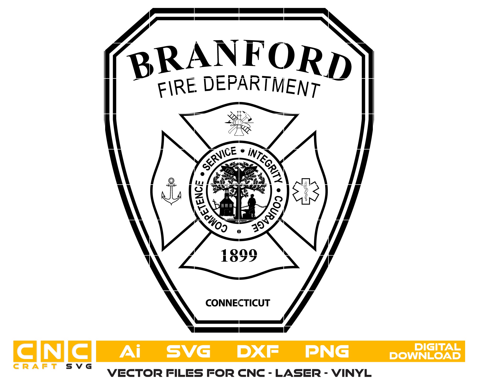 branford fire department badge svg, branford connecticut fire badge vector, branford ct fire department svg emblem, connecticut firefighter badge svg, #support