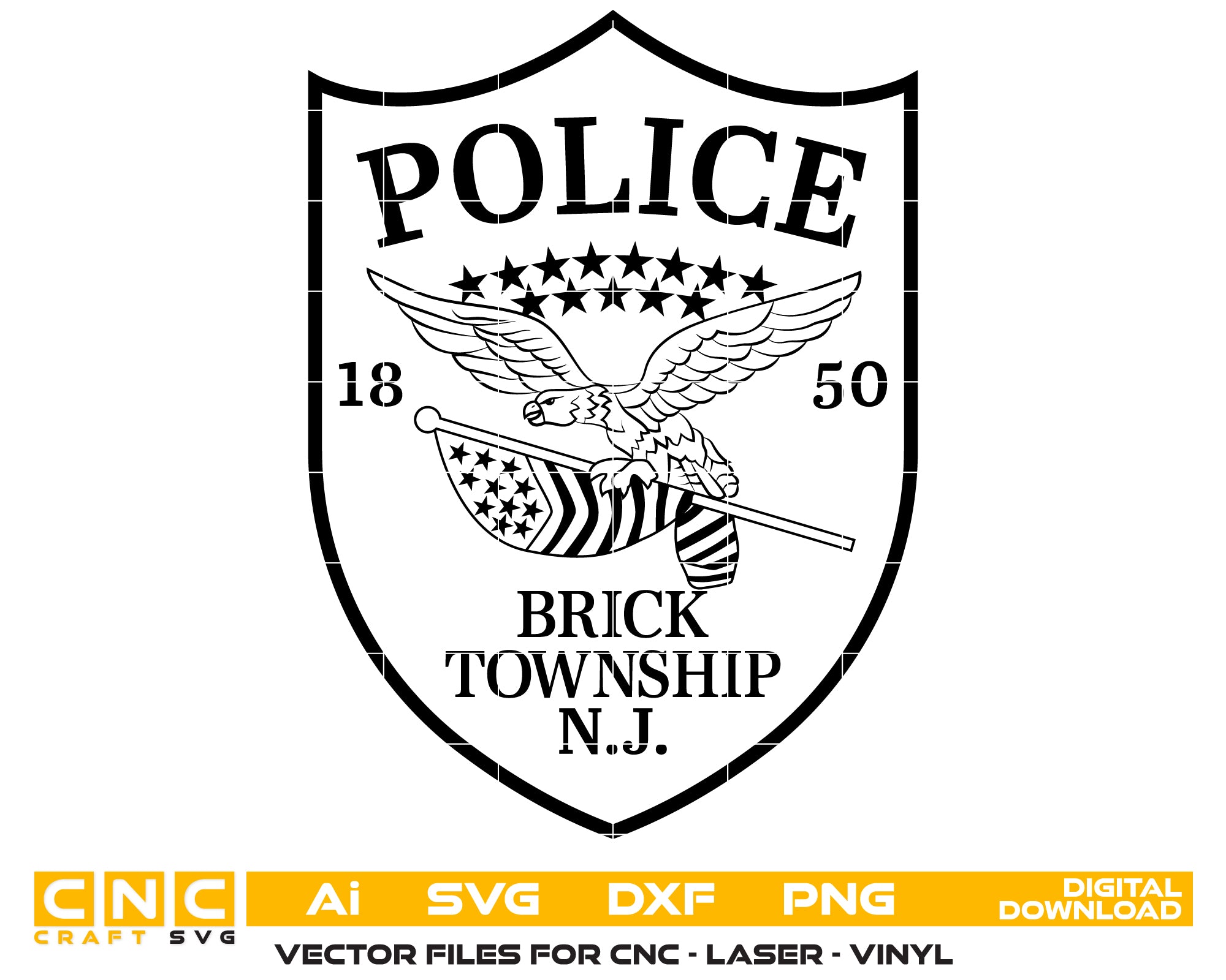 Brick Township Police Department Logo SVG, New Jersey Police Logo Vector, Brick Township Police Logo, Law Enforcement Logo SVG, Police Department Emblem Vector